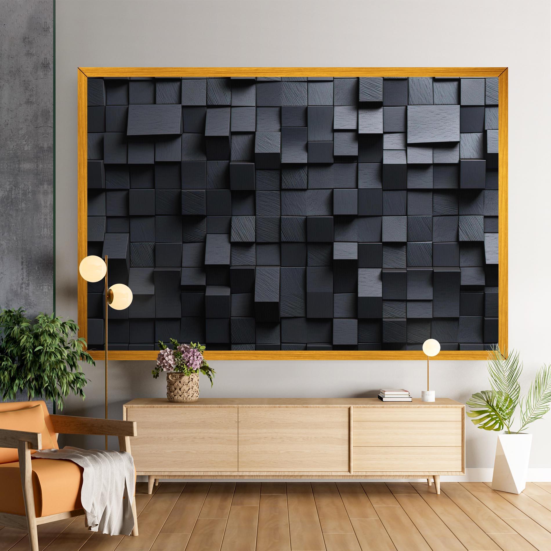 Leinwandbild Black Square Pattern mockup 9