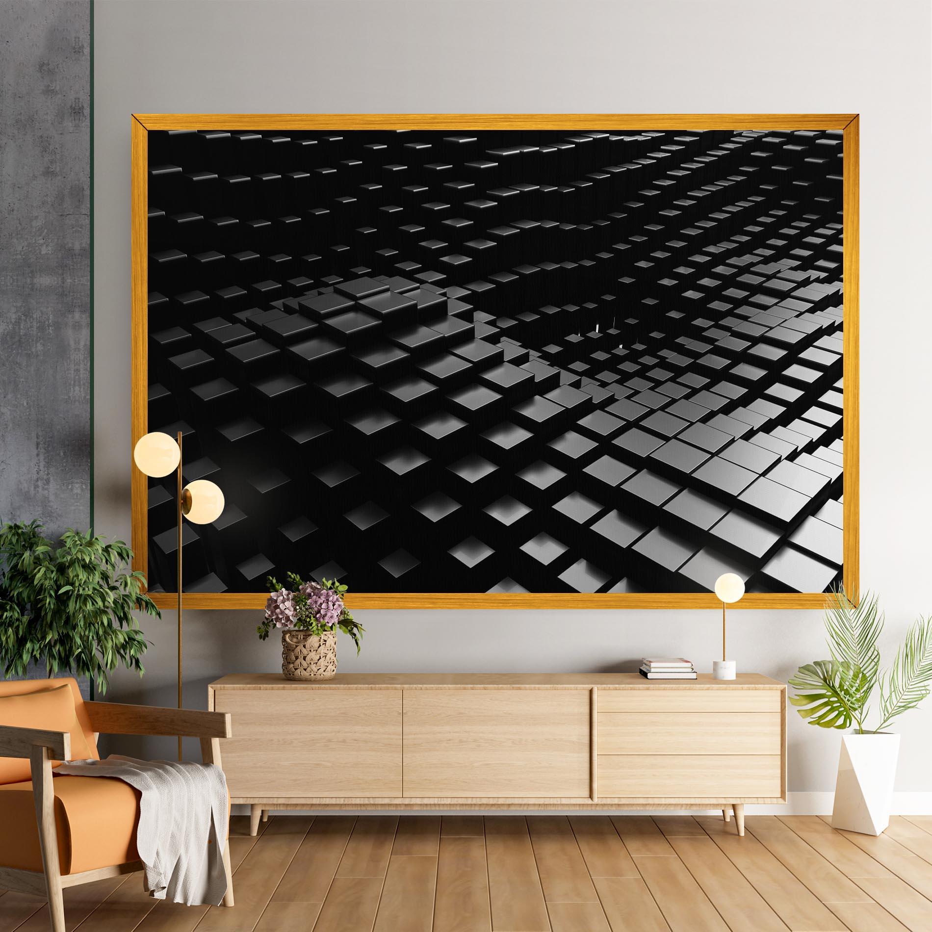 Leinwandbild Black Square Wave mockup 9