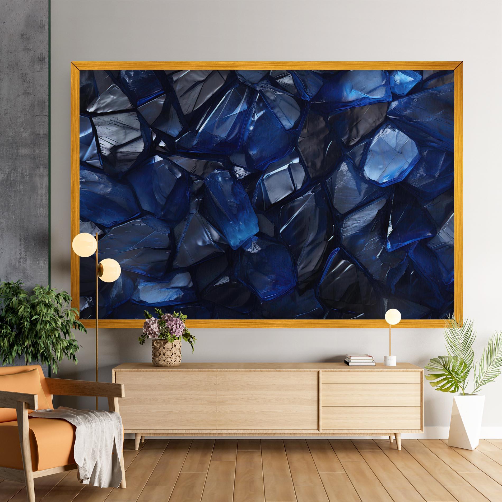 Leinwandbild Blue Crystal Shape mockup 9