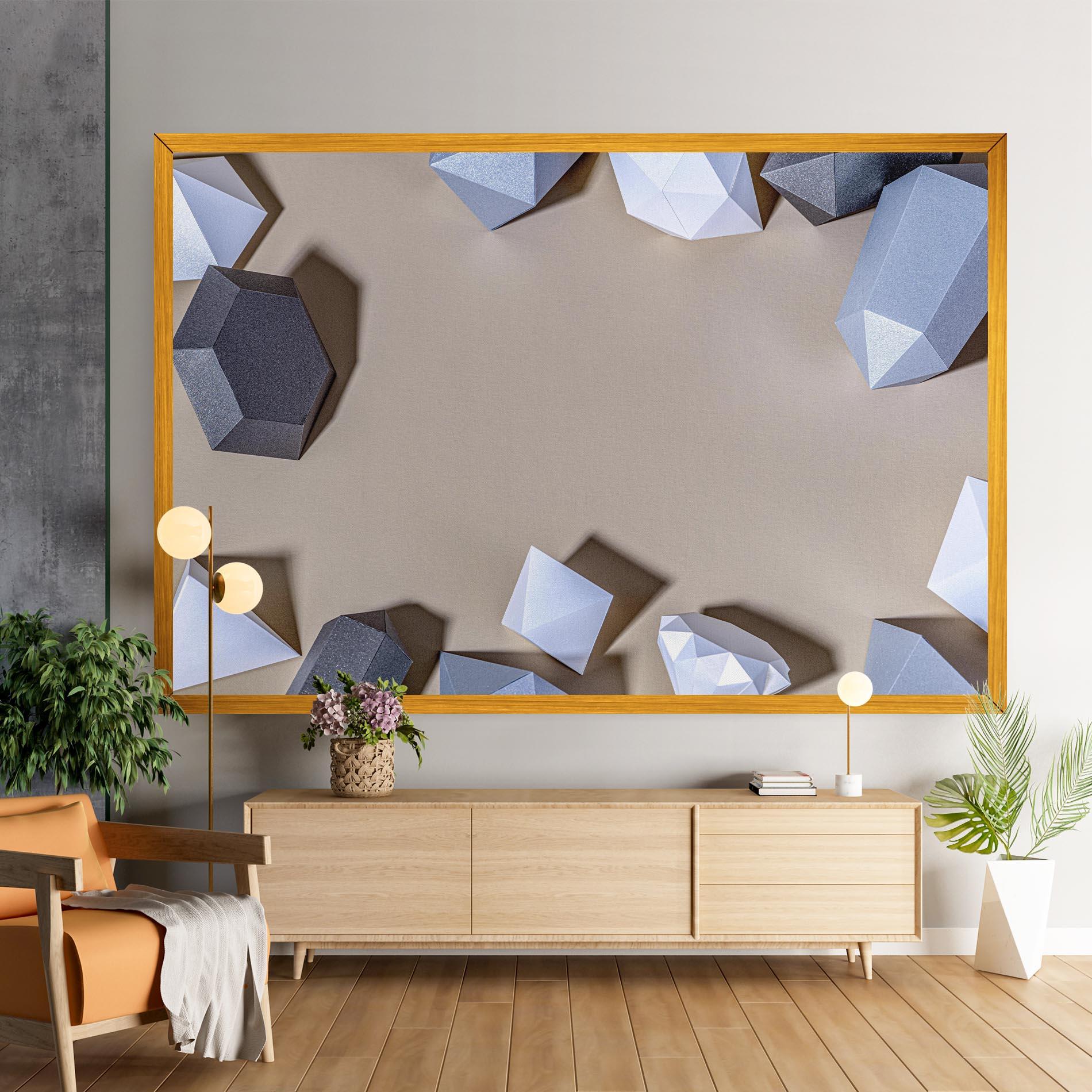 Leinwandbild Geometric 3d Shapes mockup 9