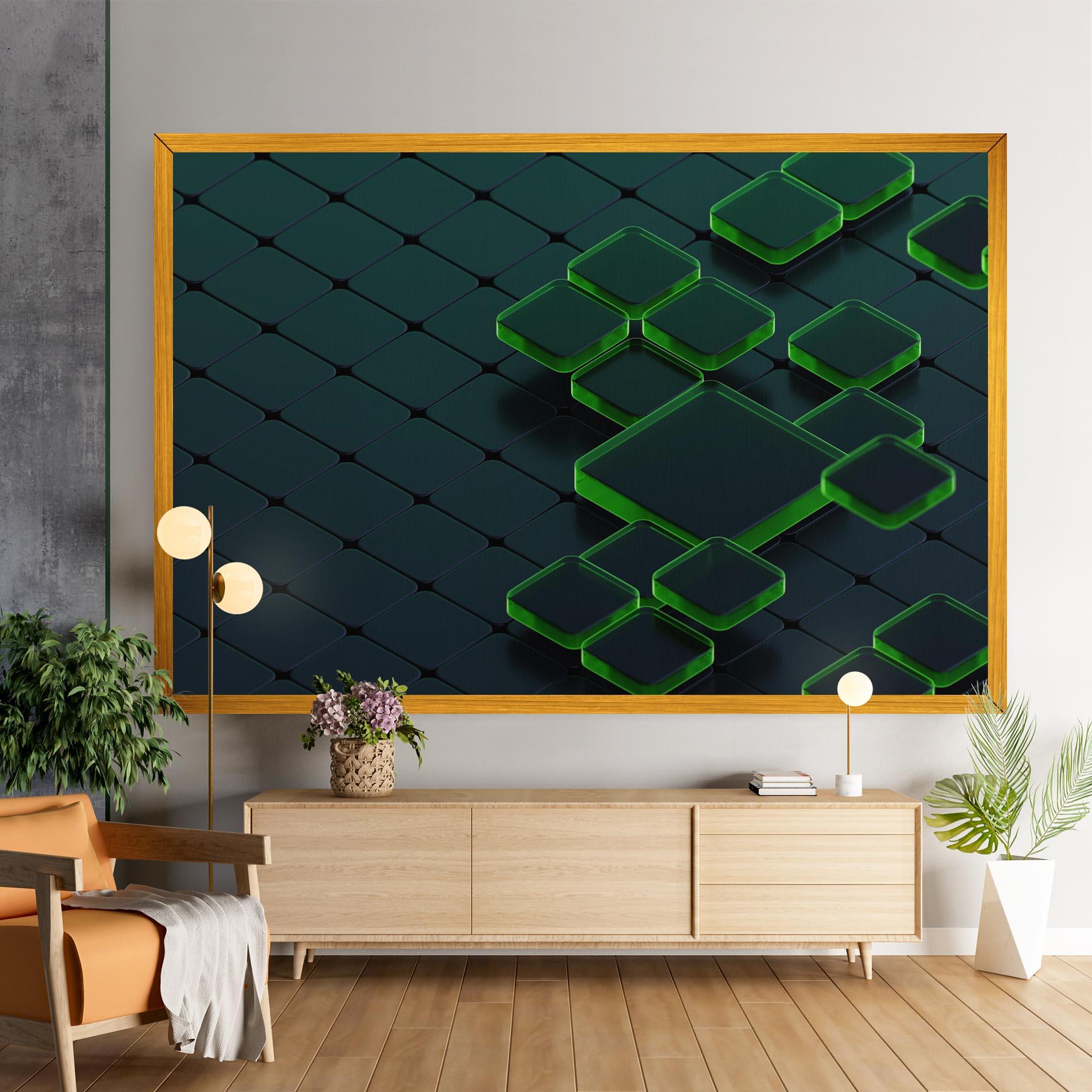 Leinwandbild Green Square Floating mockup 9