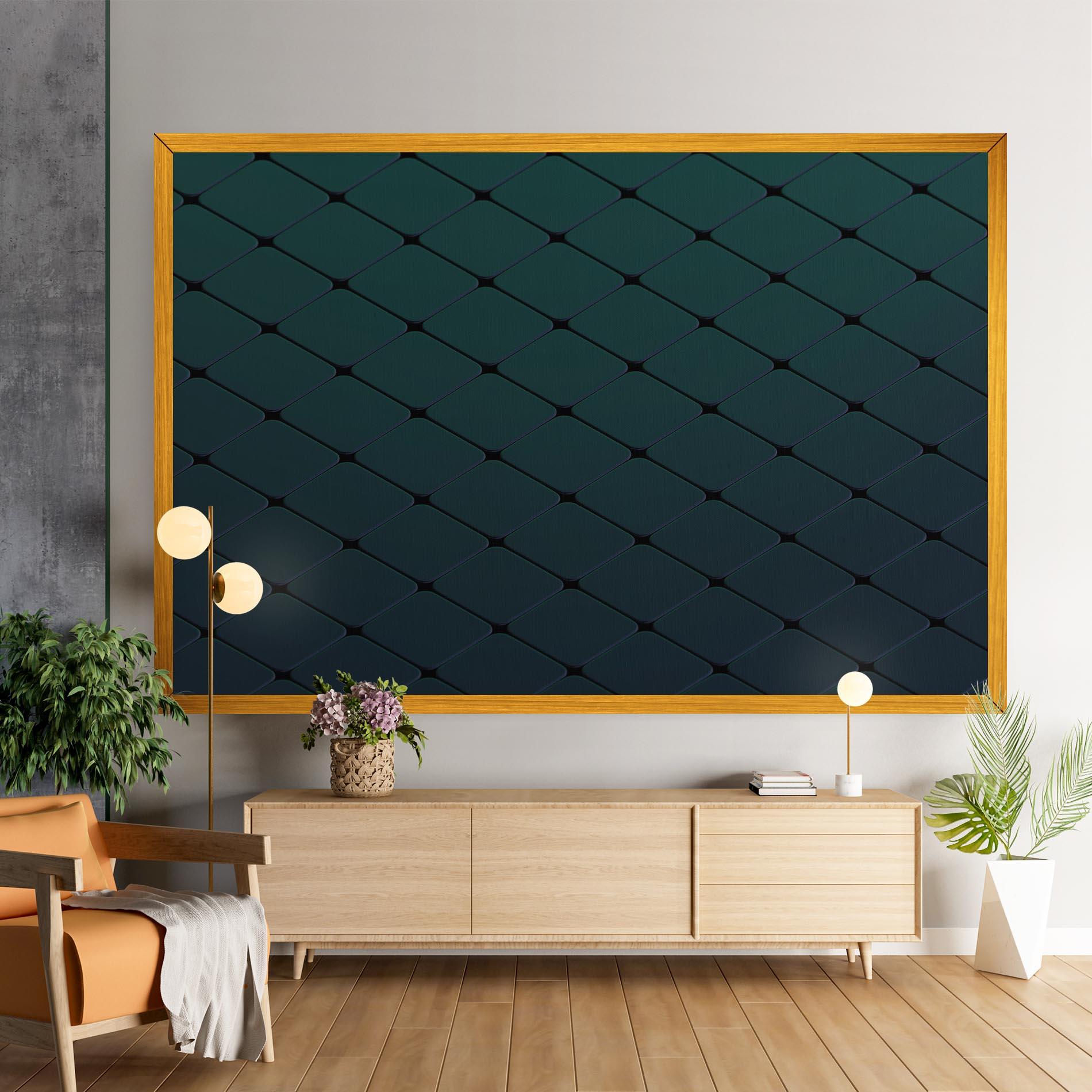 Leinwandbild Green Square Shapes mockup 9