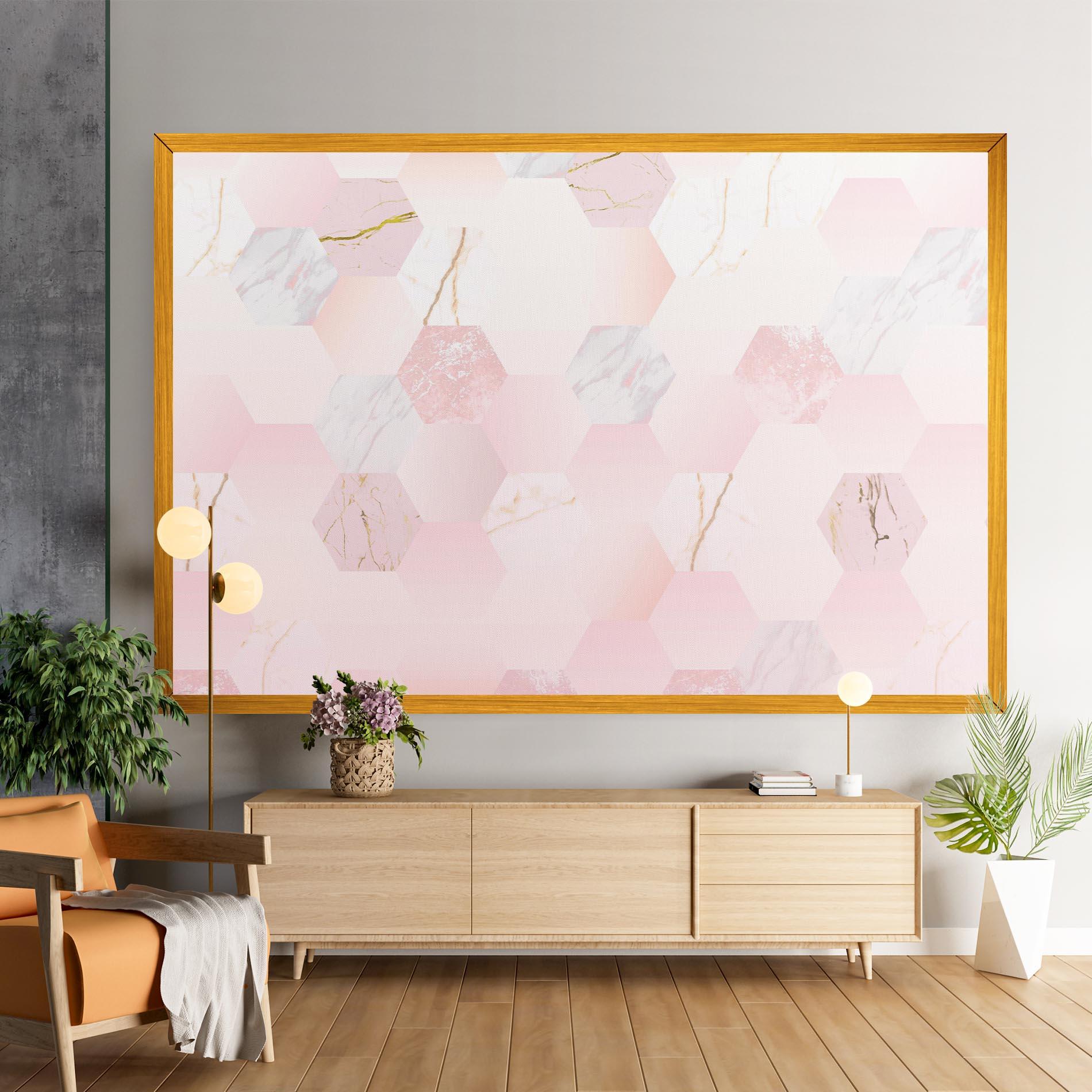 Leinwandbild Pink Hexanon mockup 9