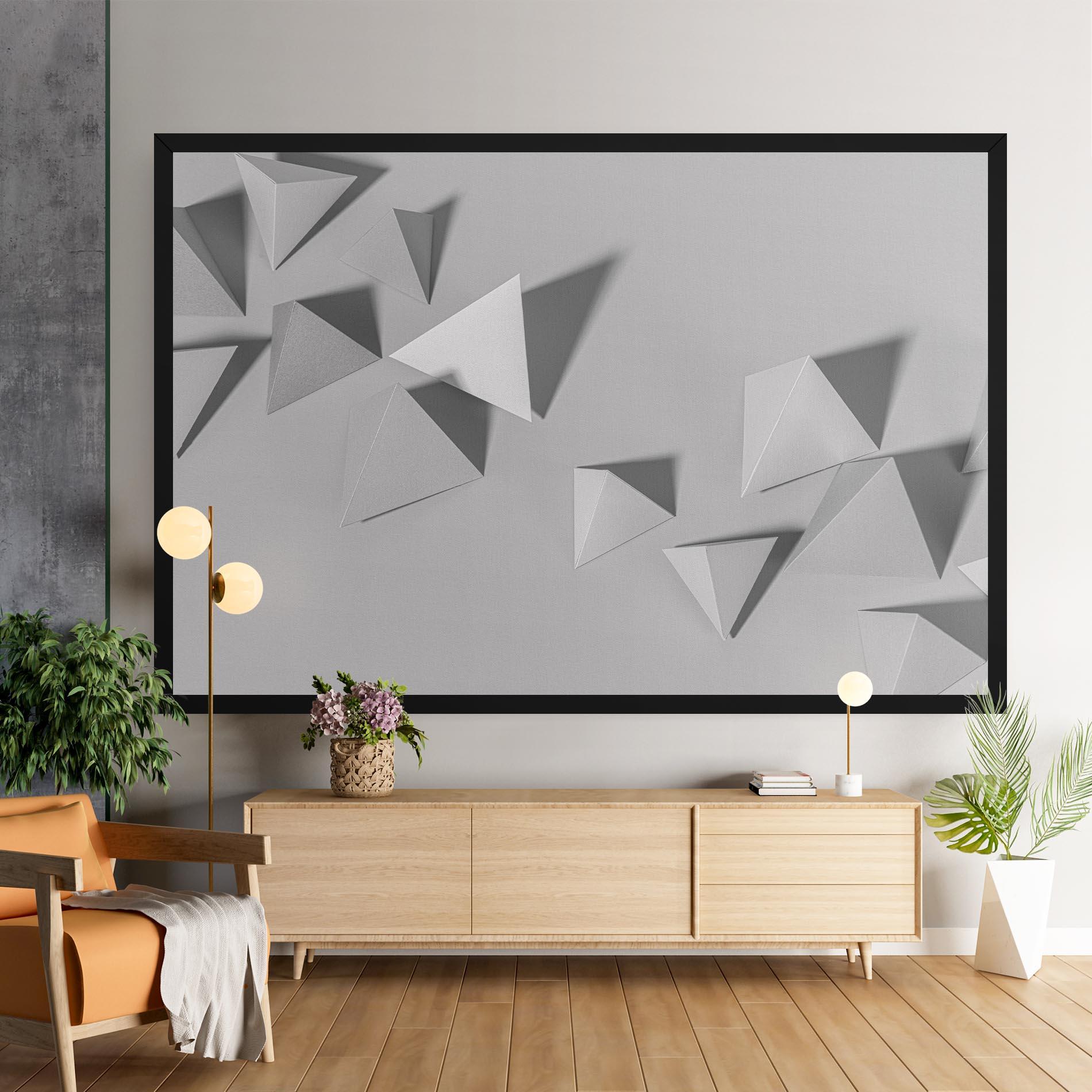 Leinwandbild 3d White Triangle mockup 9