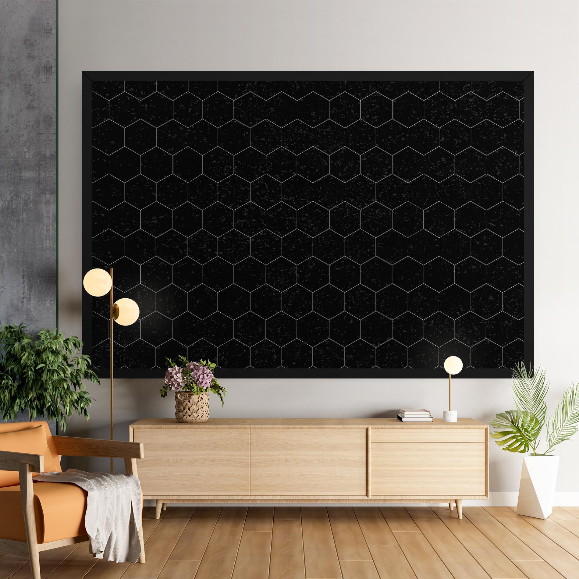 Leinwandbild Black Hexagon mockup 9