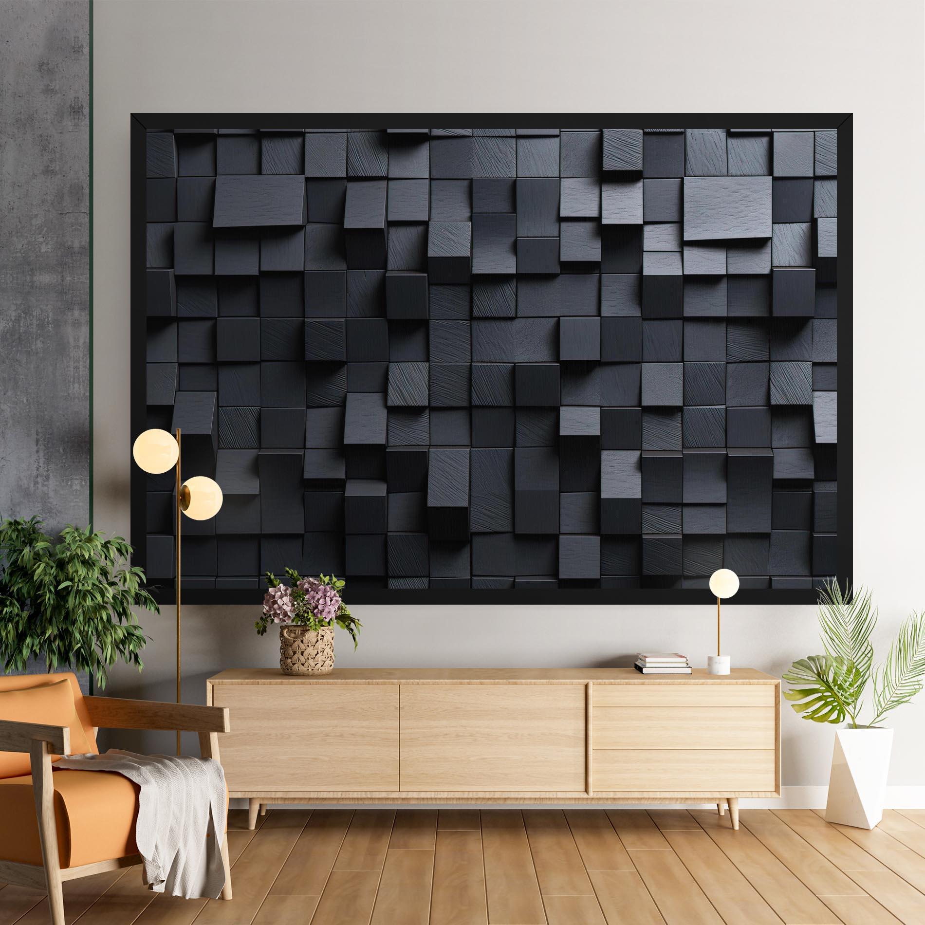 Leinwandbild Black Square Pattern mockup 9
