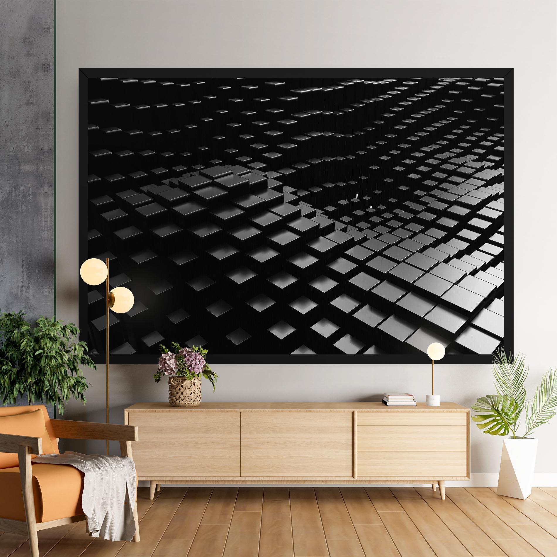 Leinwandbild Black Square Wave mockup 9