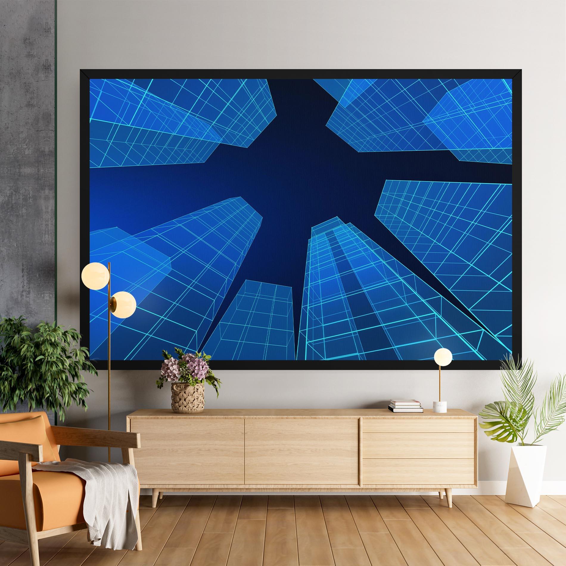 Leinwandbild Blue Buildings mockup 9