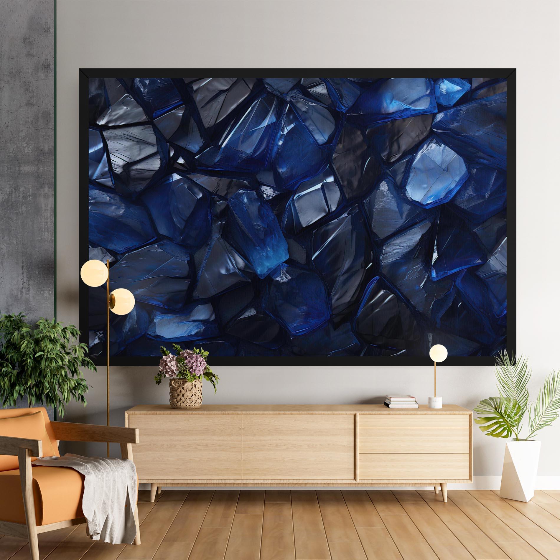Leinwandbild Blue Crystal Shape mockup 9