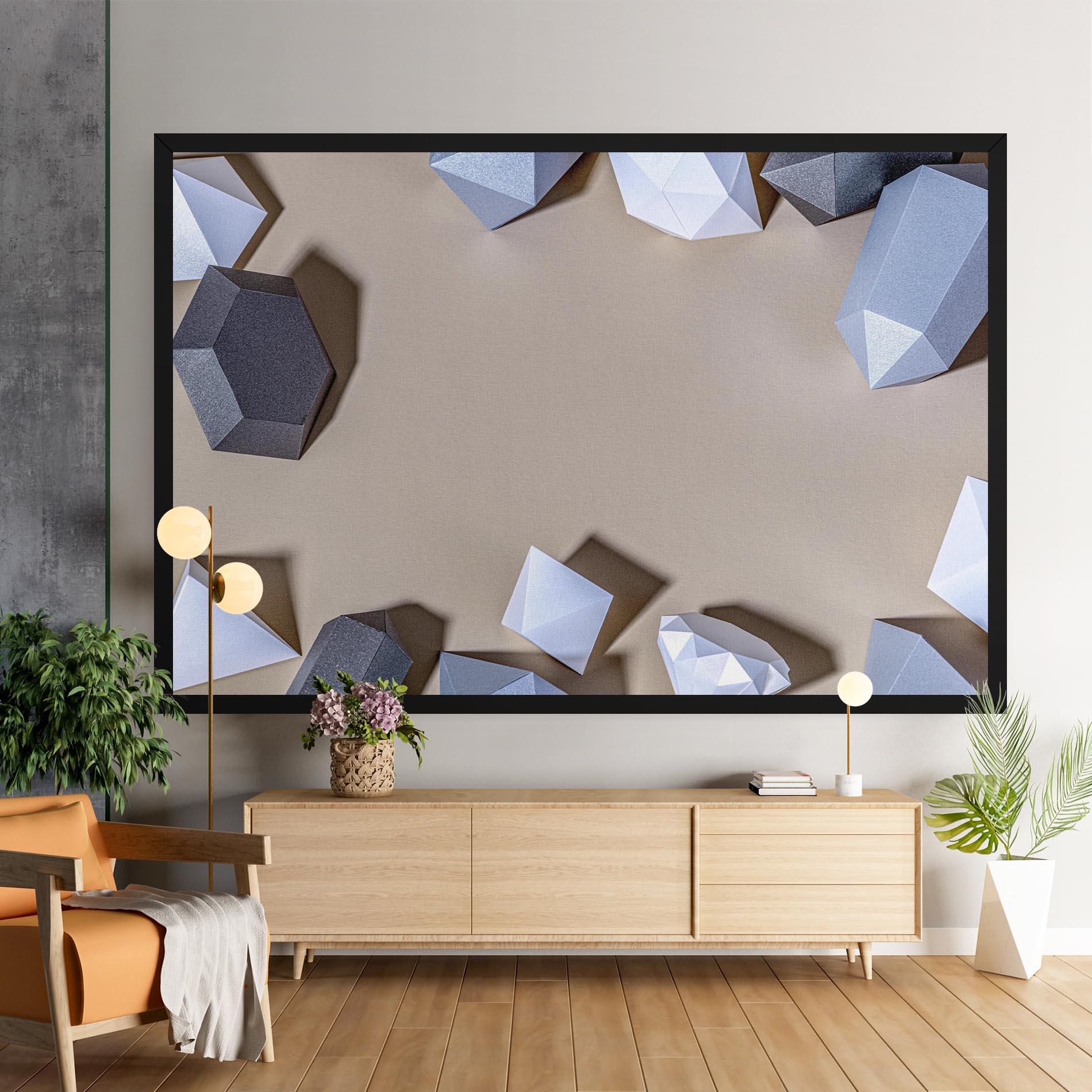 Leinwandbild Geometric 3d Shapes mockup 9