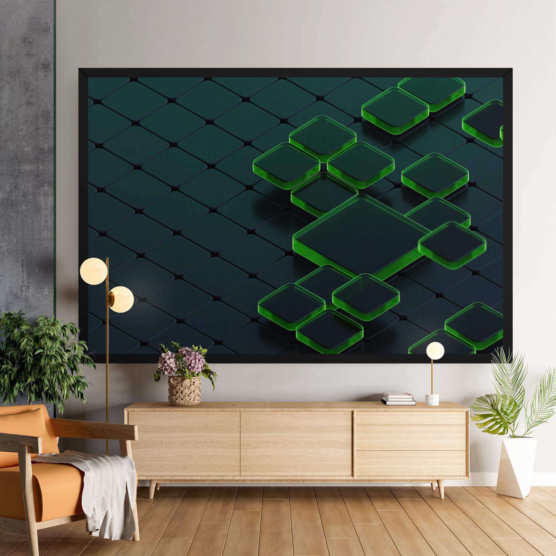 Leinwandbild Green Square Floating mockup 9