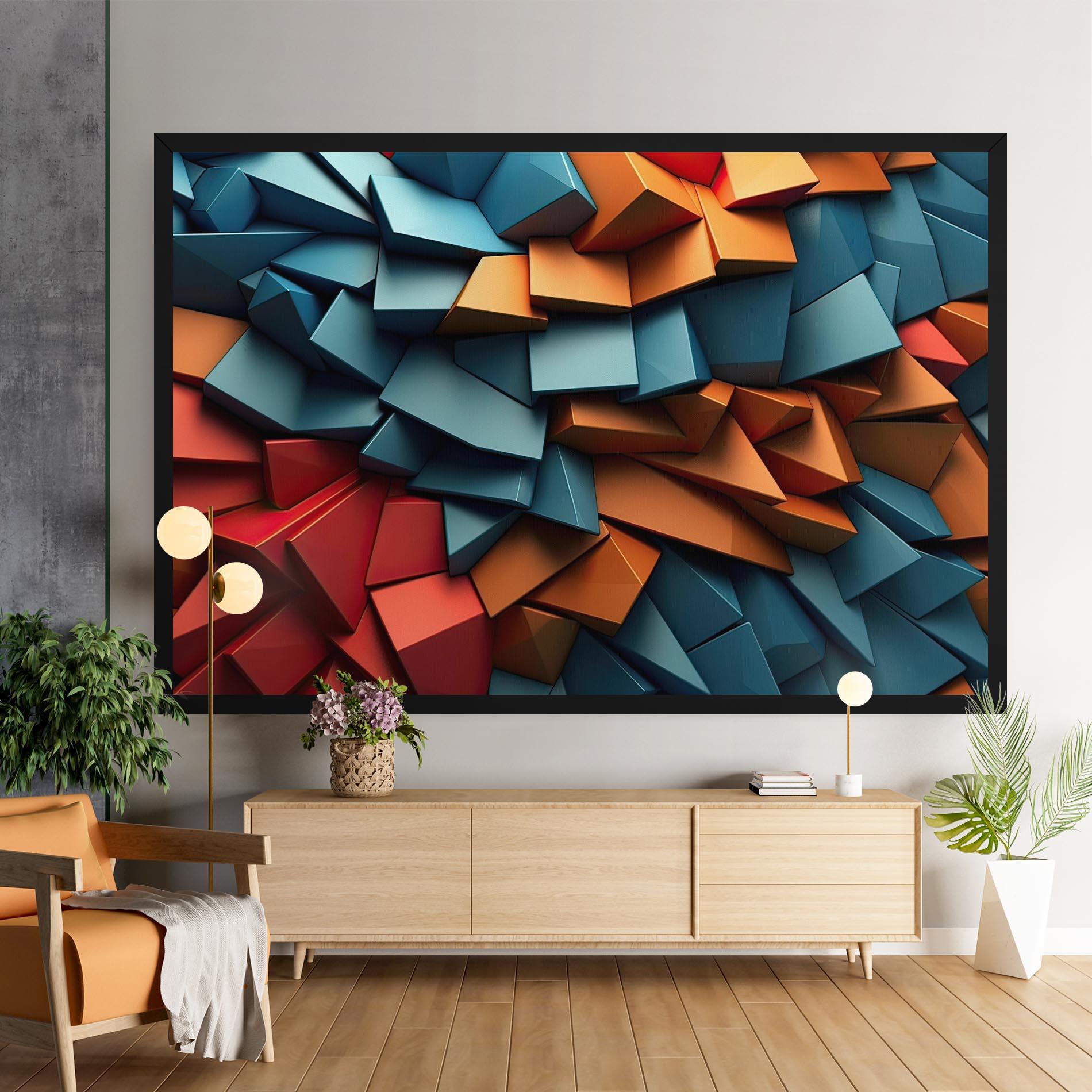 Leinwandbild Multicolor Triangle mockup 9