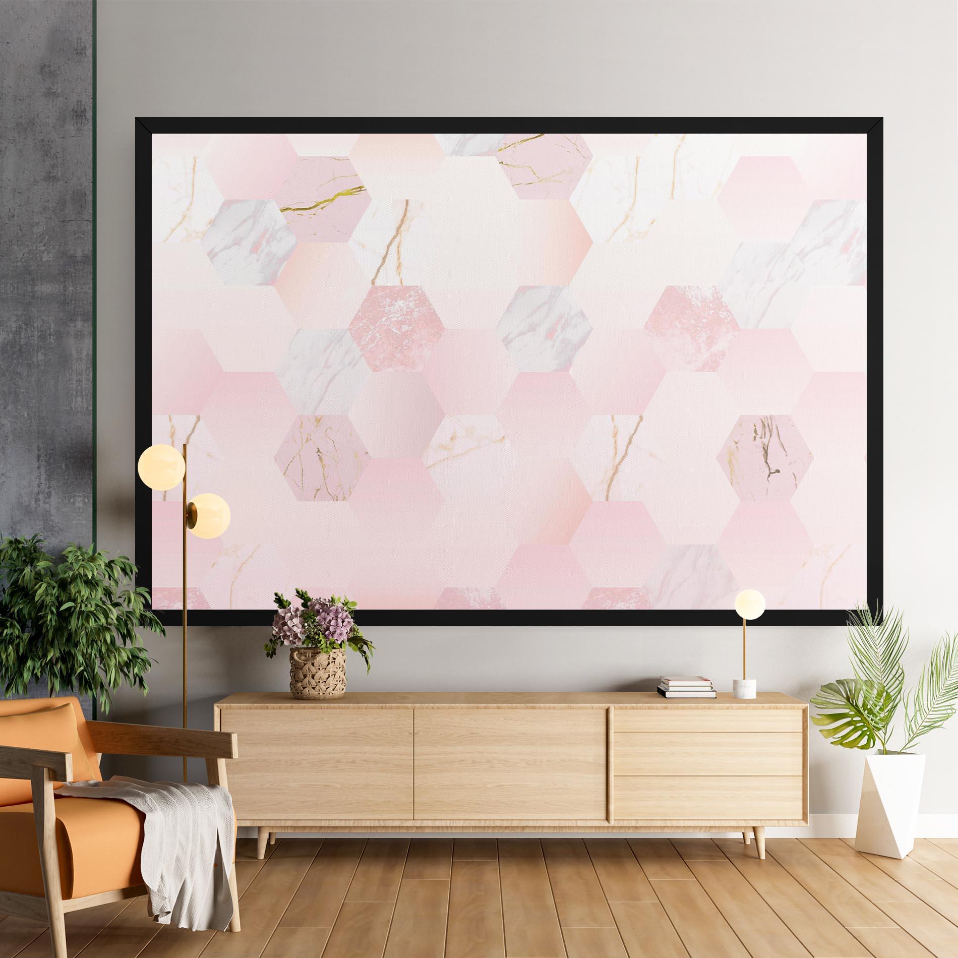 Leinwandbild Pink Hexanon mockup 9