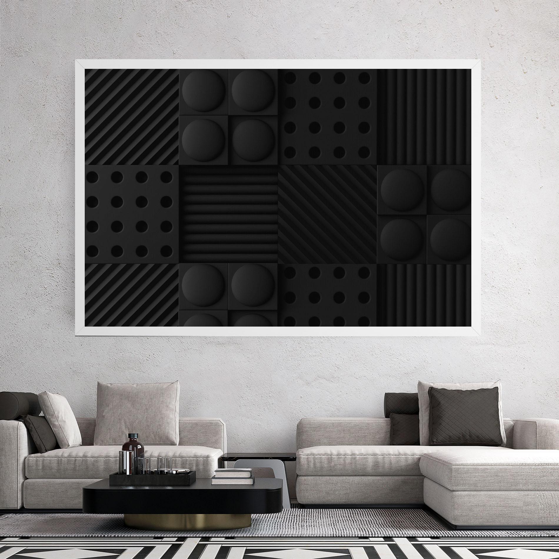 Leinwandbild Black Square Circle mockup 2