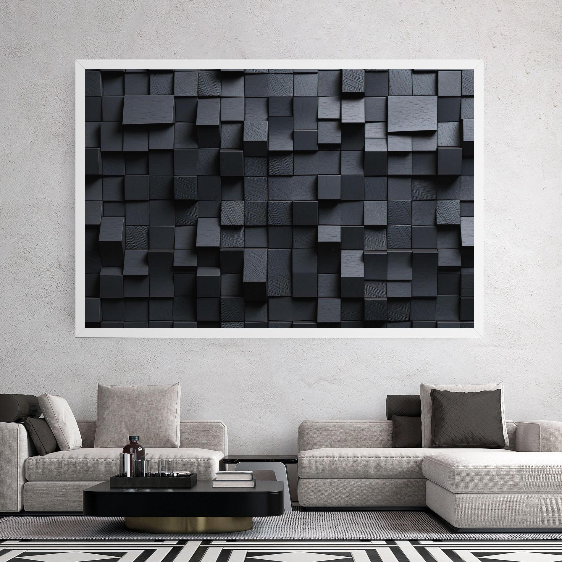 Leinwandbild Black Square Pattern mockup 2