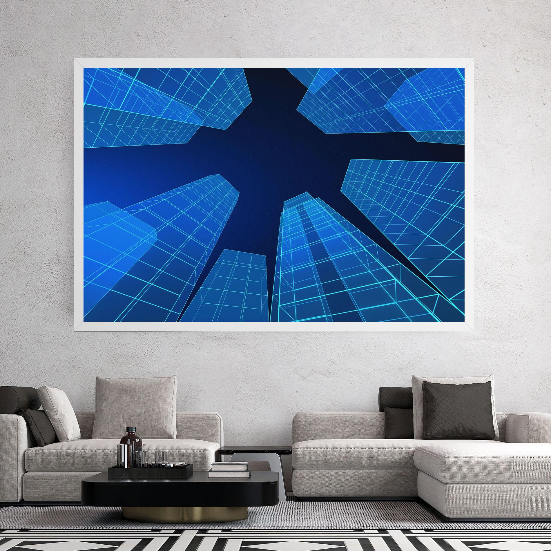 Leinwandbild Blue Buildings mockup 2