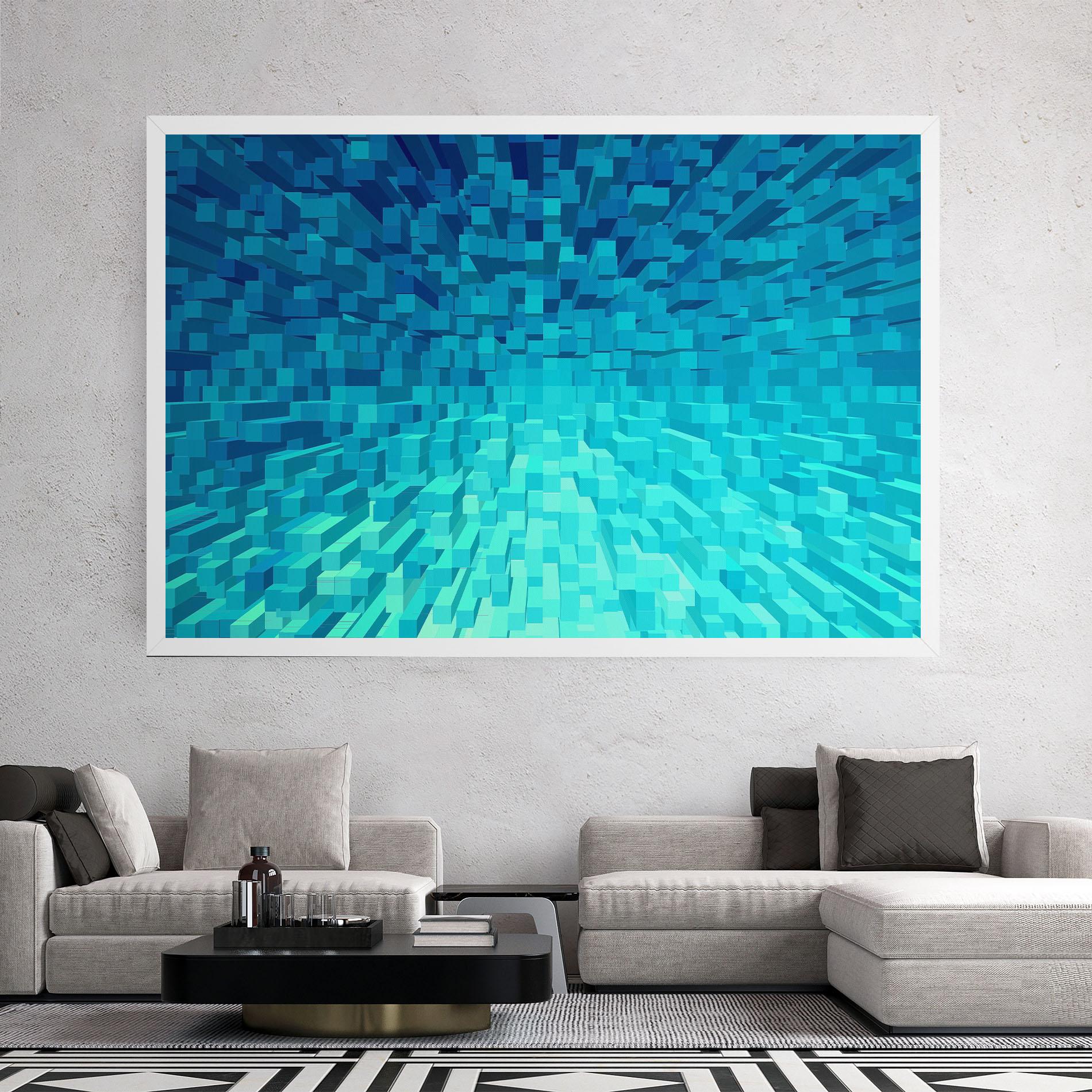 Leinwandbild Blue Square Mix mockup 2