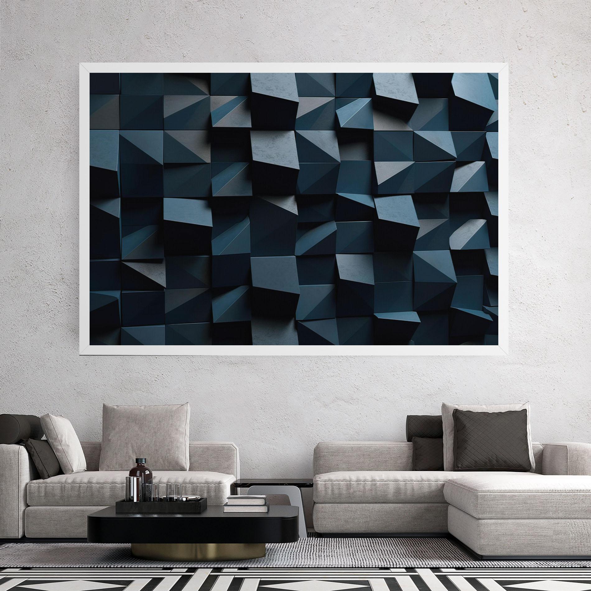 Leinwandbild Dark Blue Square mockup 2