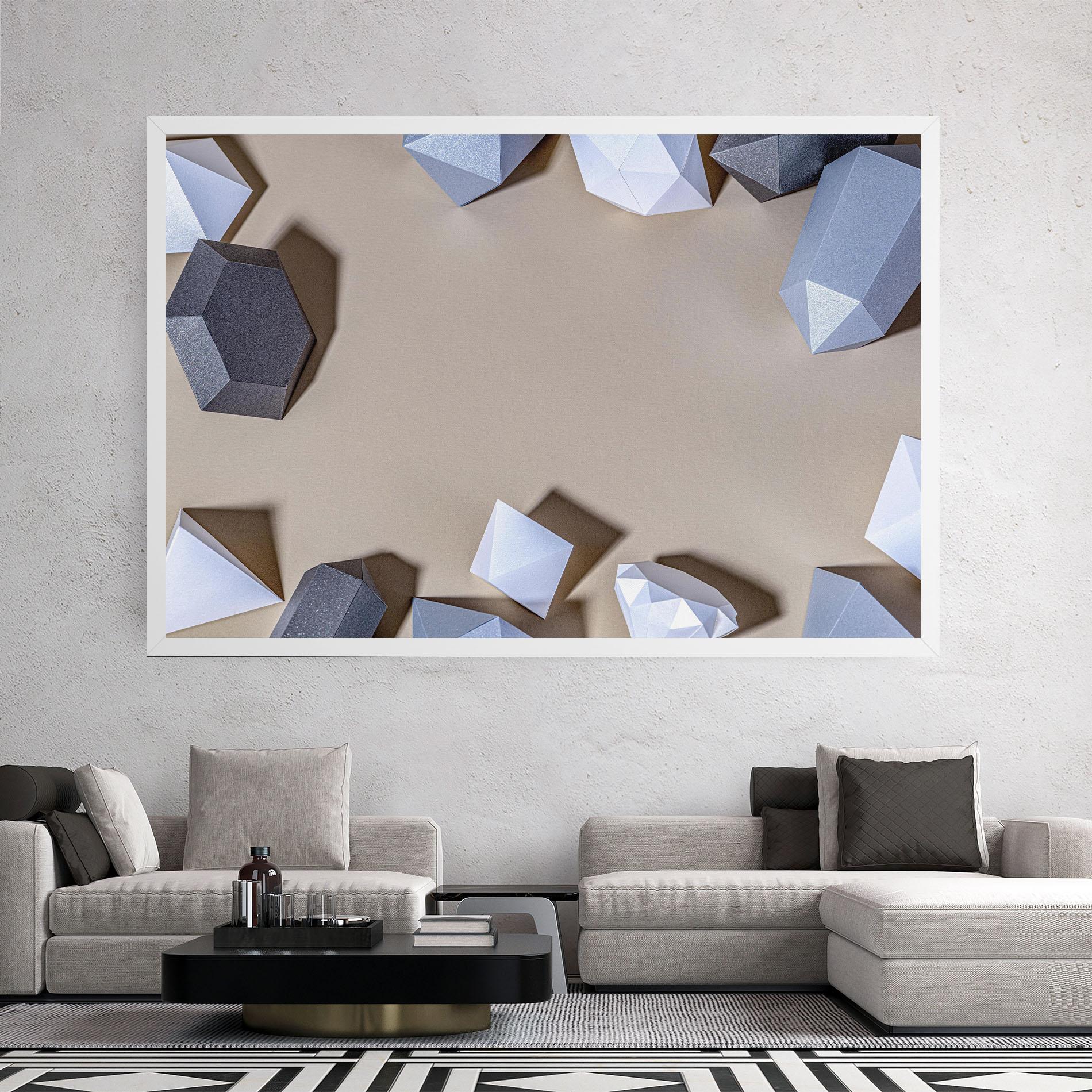 Leinwandbild Geometric 3d Shapes mockup 2