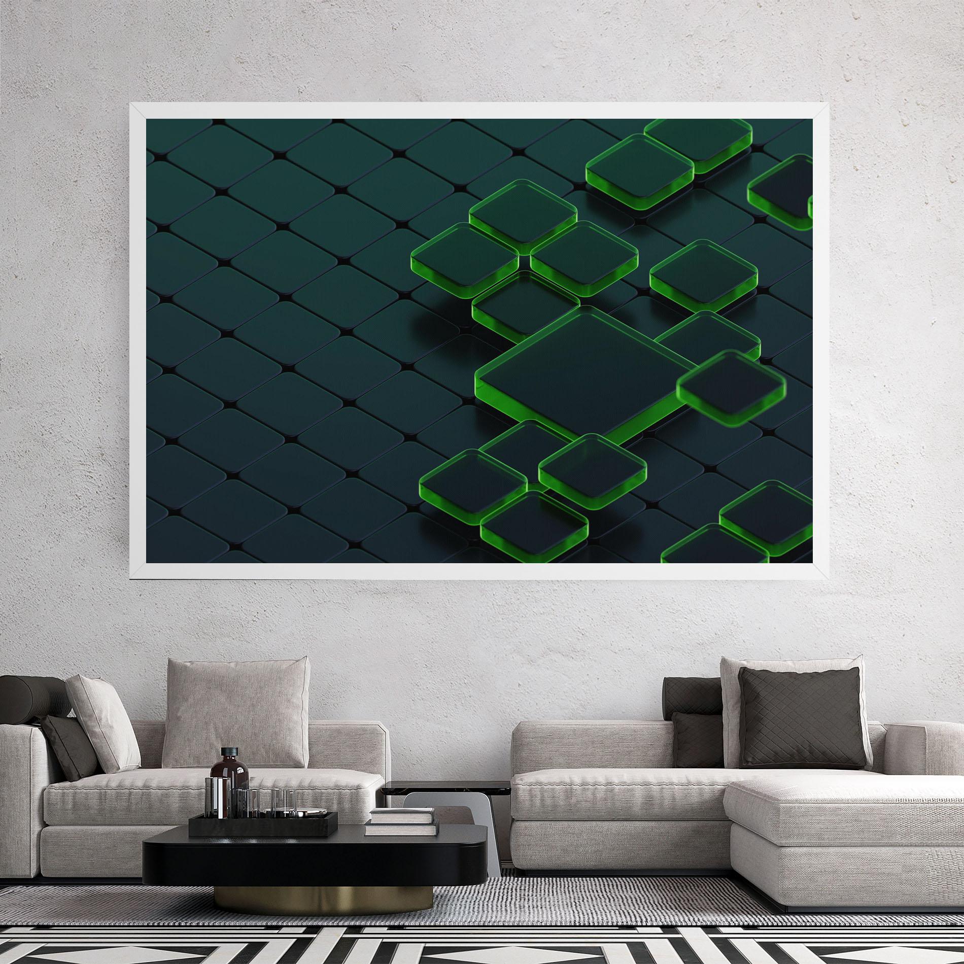 Leinwandbild Green Square Floating mockup 2