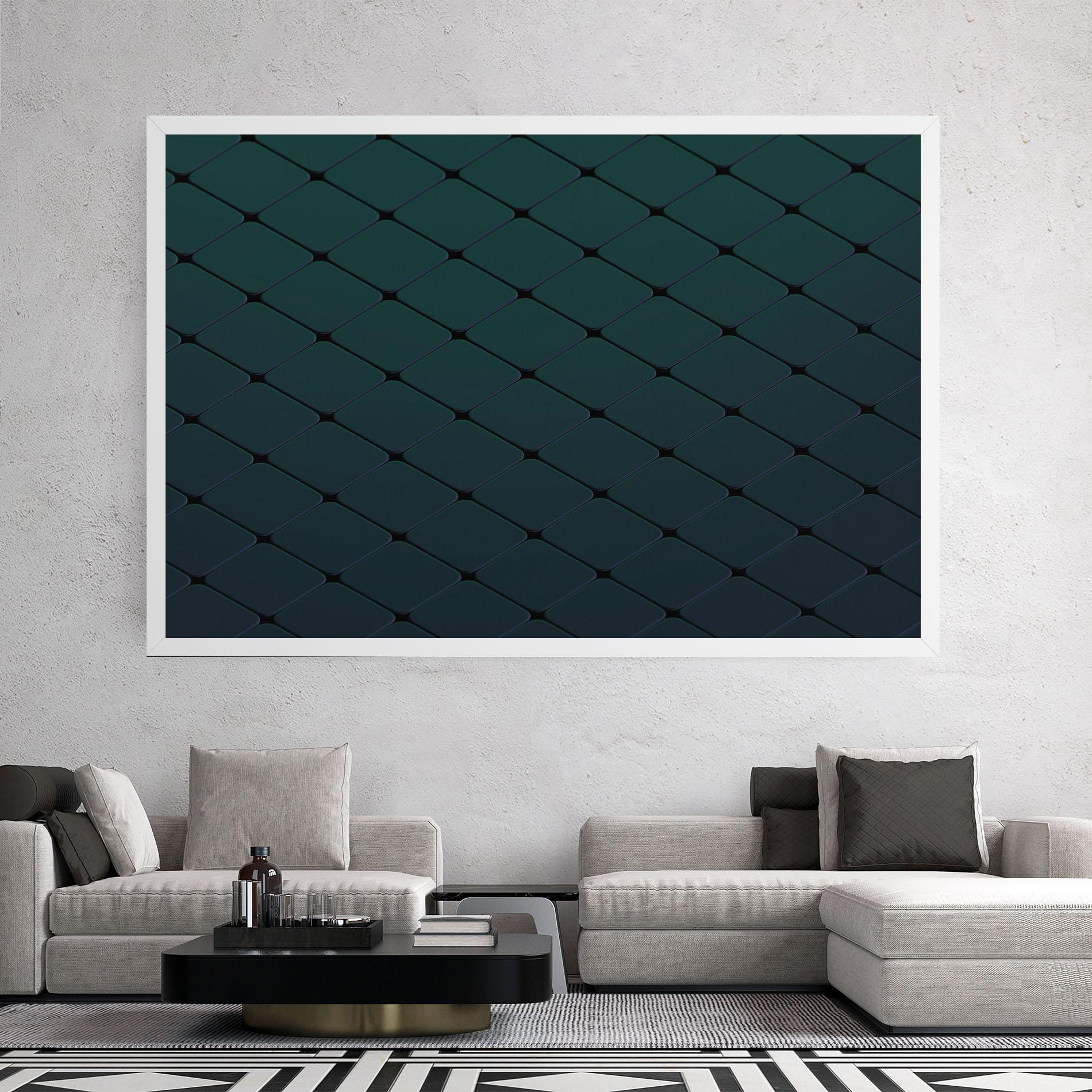Leinwandbild Green Square Shapes mockup 2