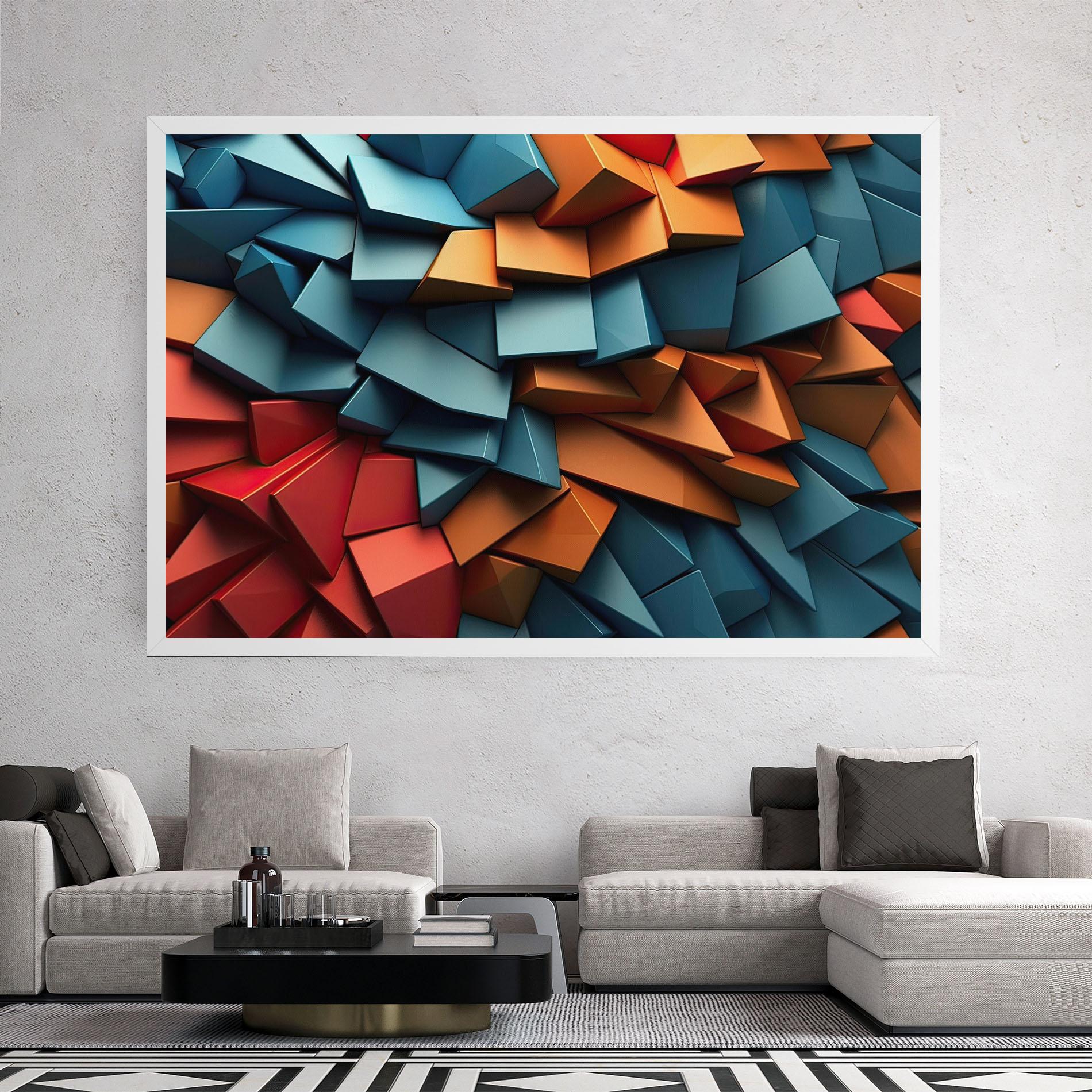 Leinwandbild Multicolor Triangle mockup 2