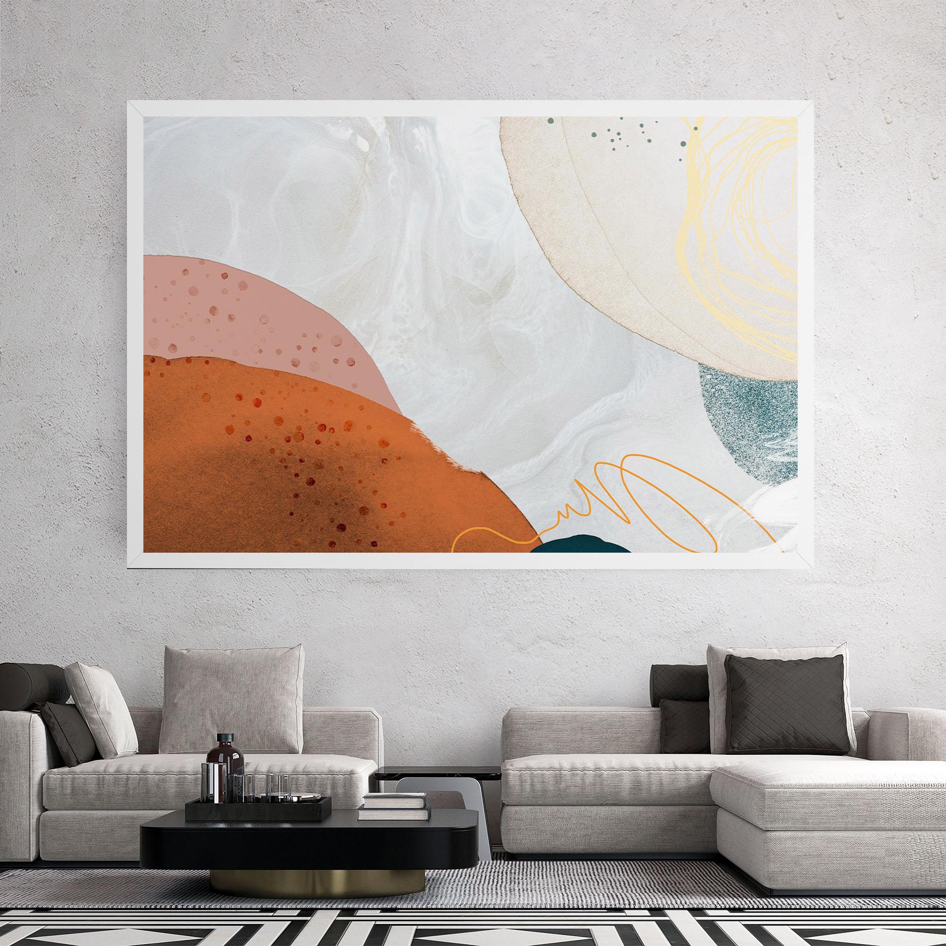 Leinwandbild Orange Yellow Line mockup 2