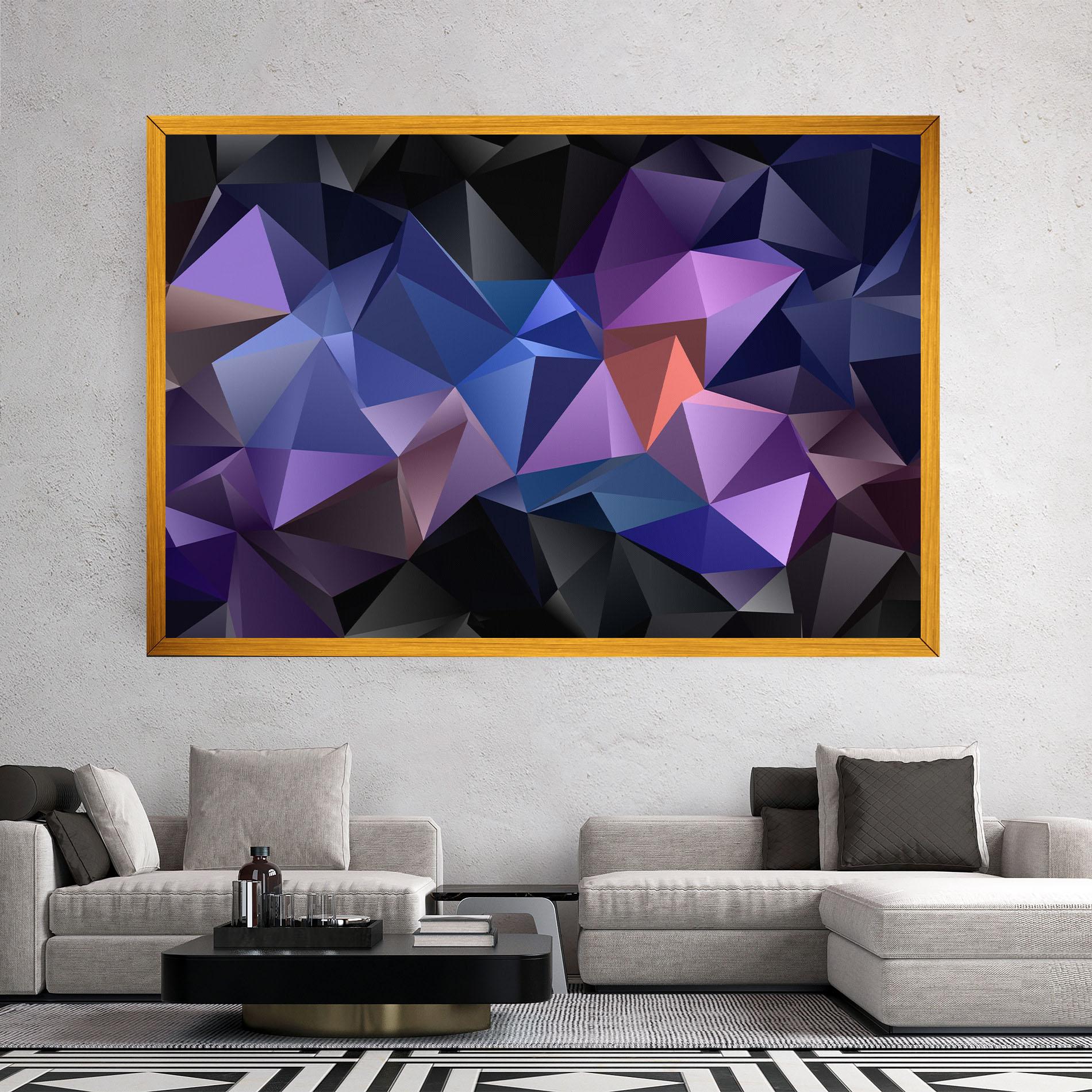 Leinwandbild Black Purple Triangle mockup 2