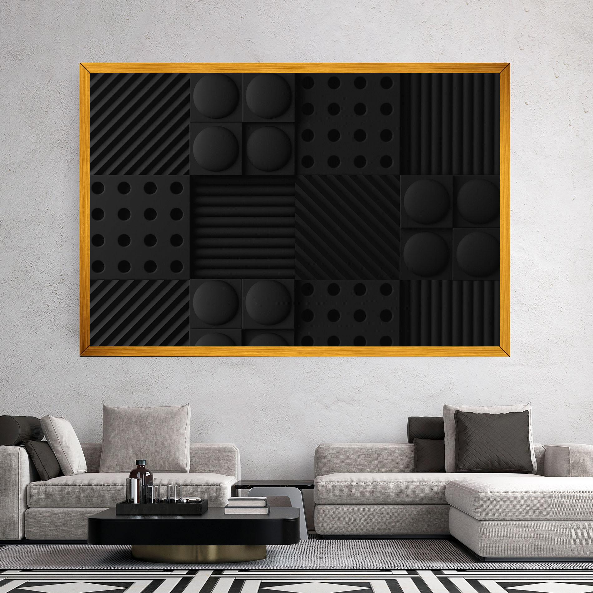 Leinwandbild Black Square Circle mockup 2