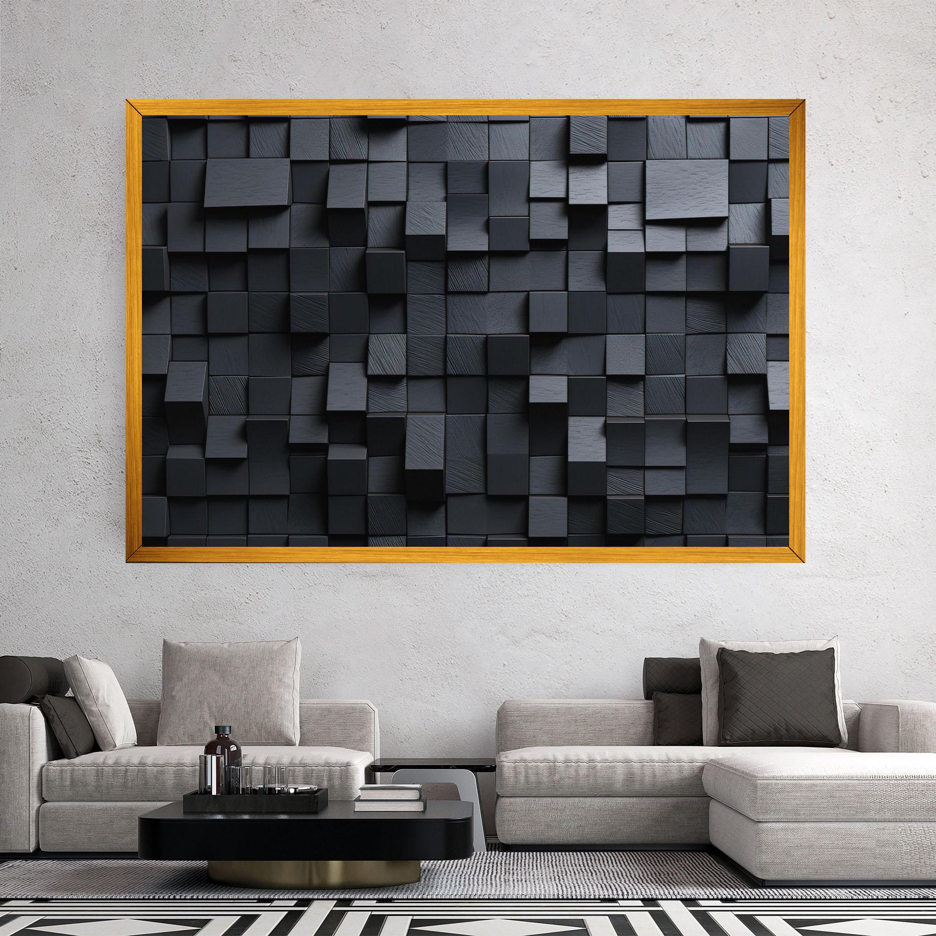 Leinwandbild Black Square Pattern mockup 2