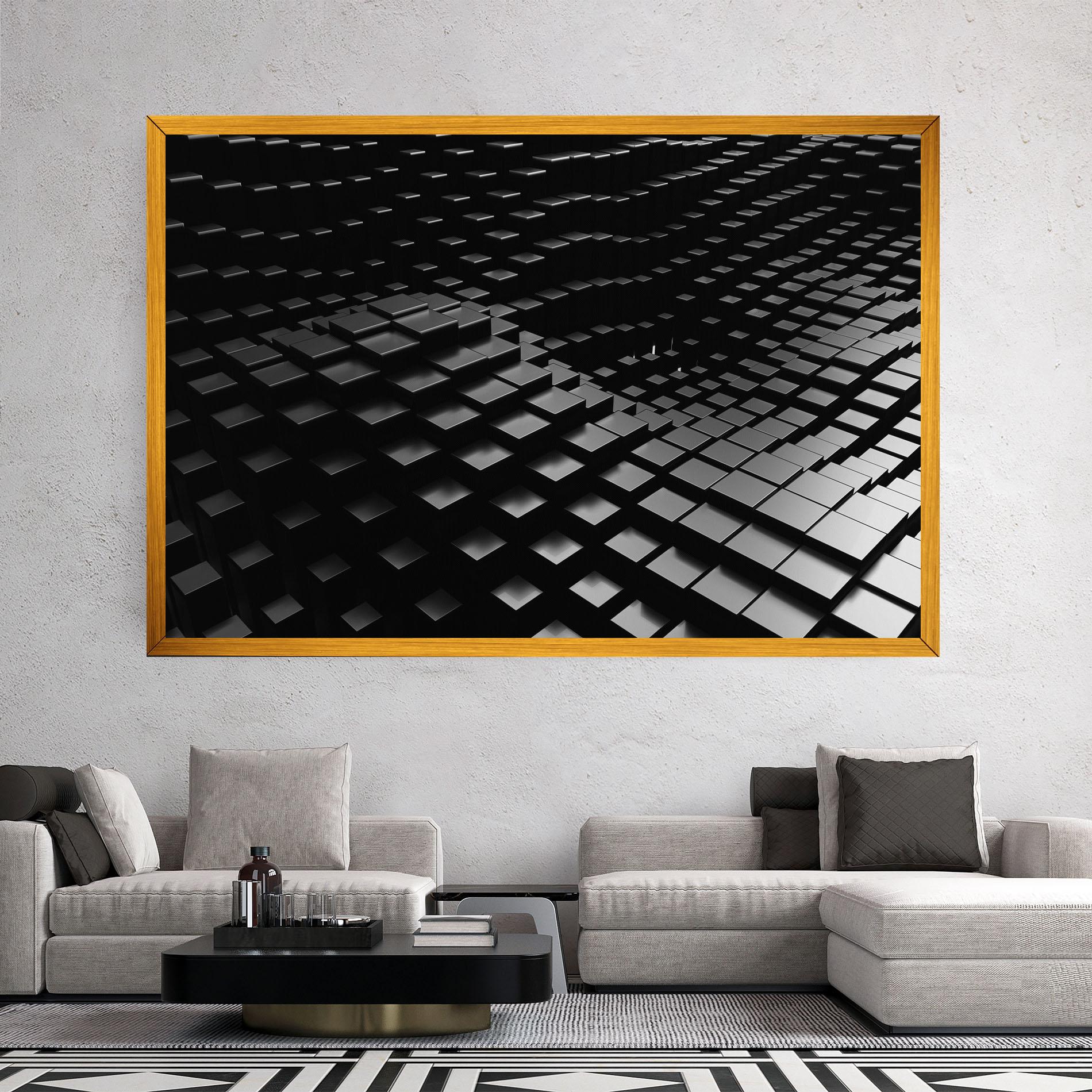 Leinwandbild Black Square Wave mockup 2