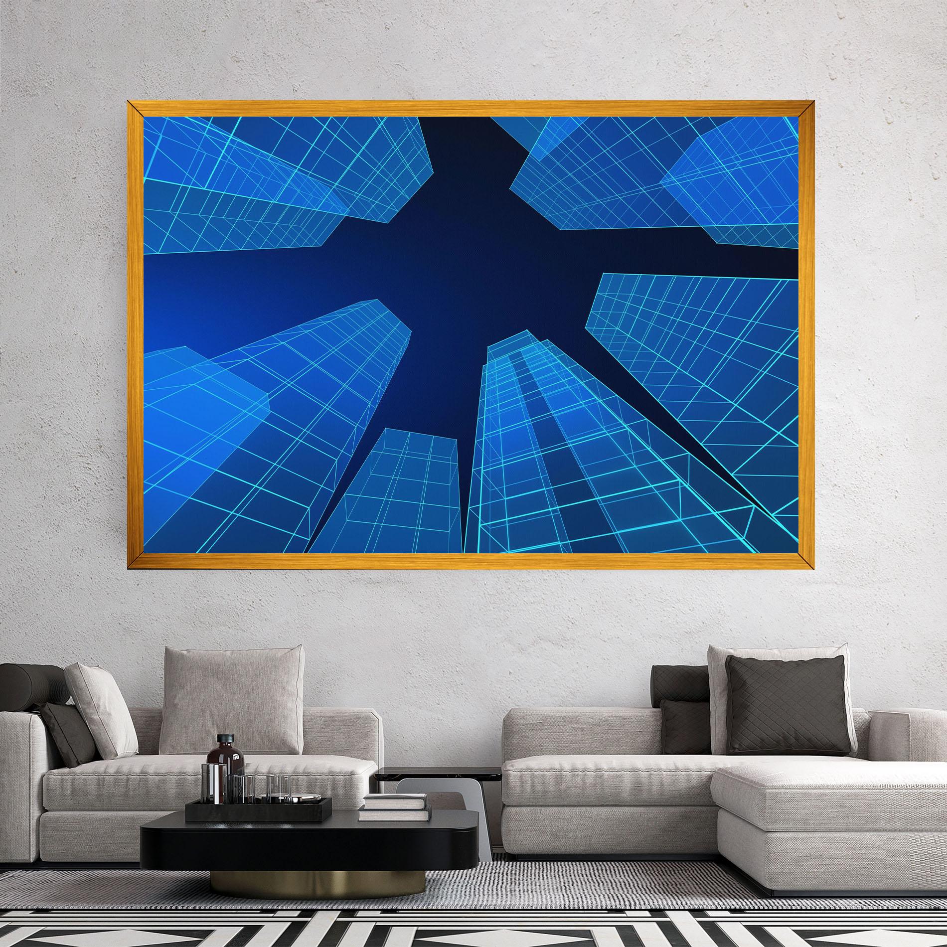 Leinwandbild Blue Buildings mockup 2