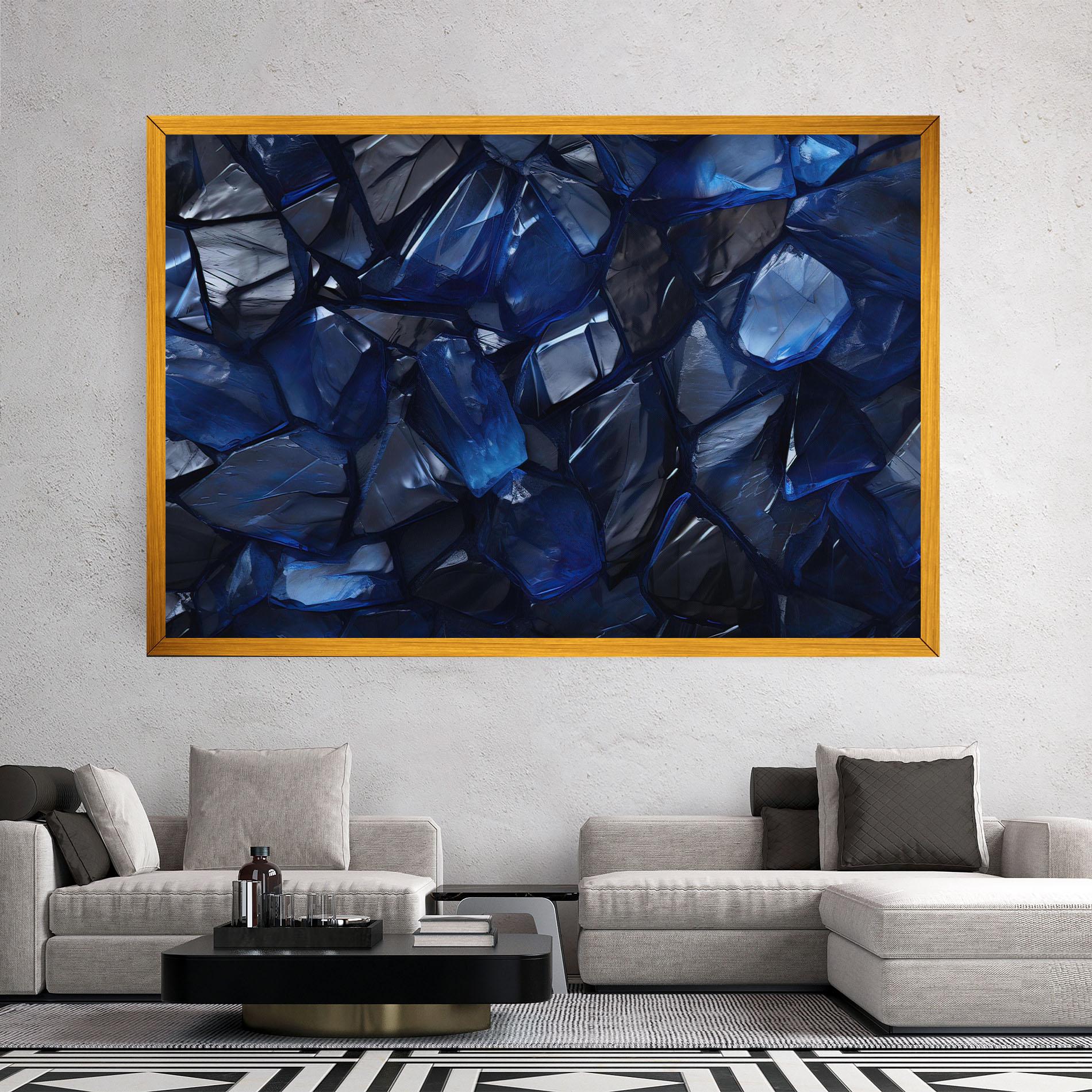 Leinwandbild Blue Crystal Shape mockup 2