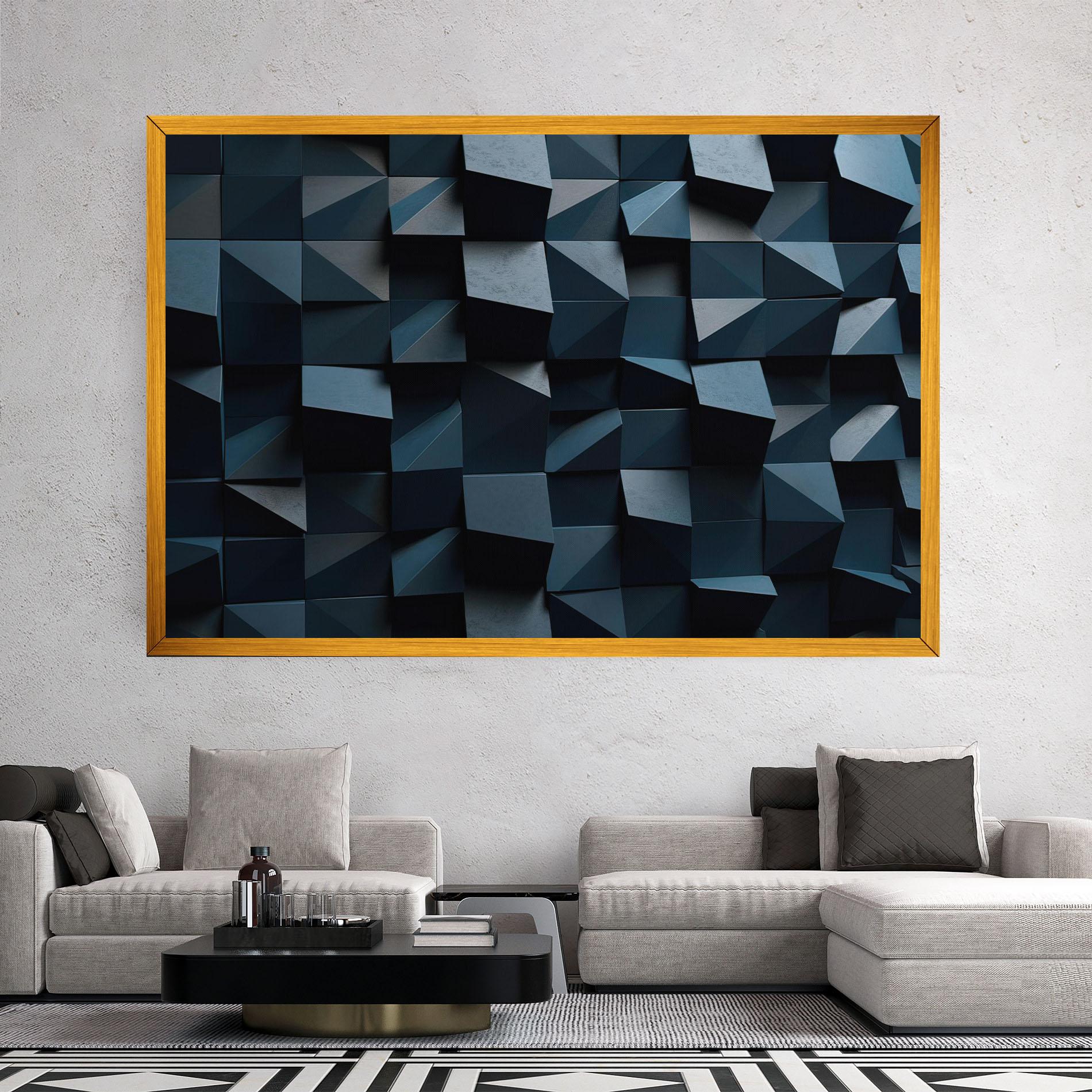 Leinwandbild Dark Blue Square mockup 2