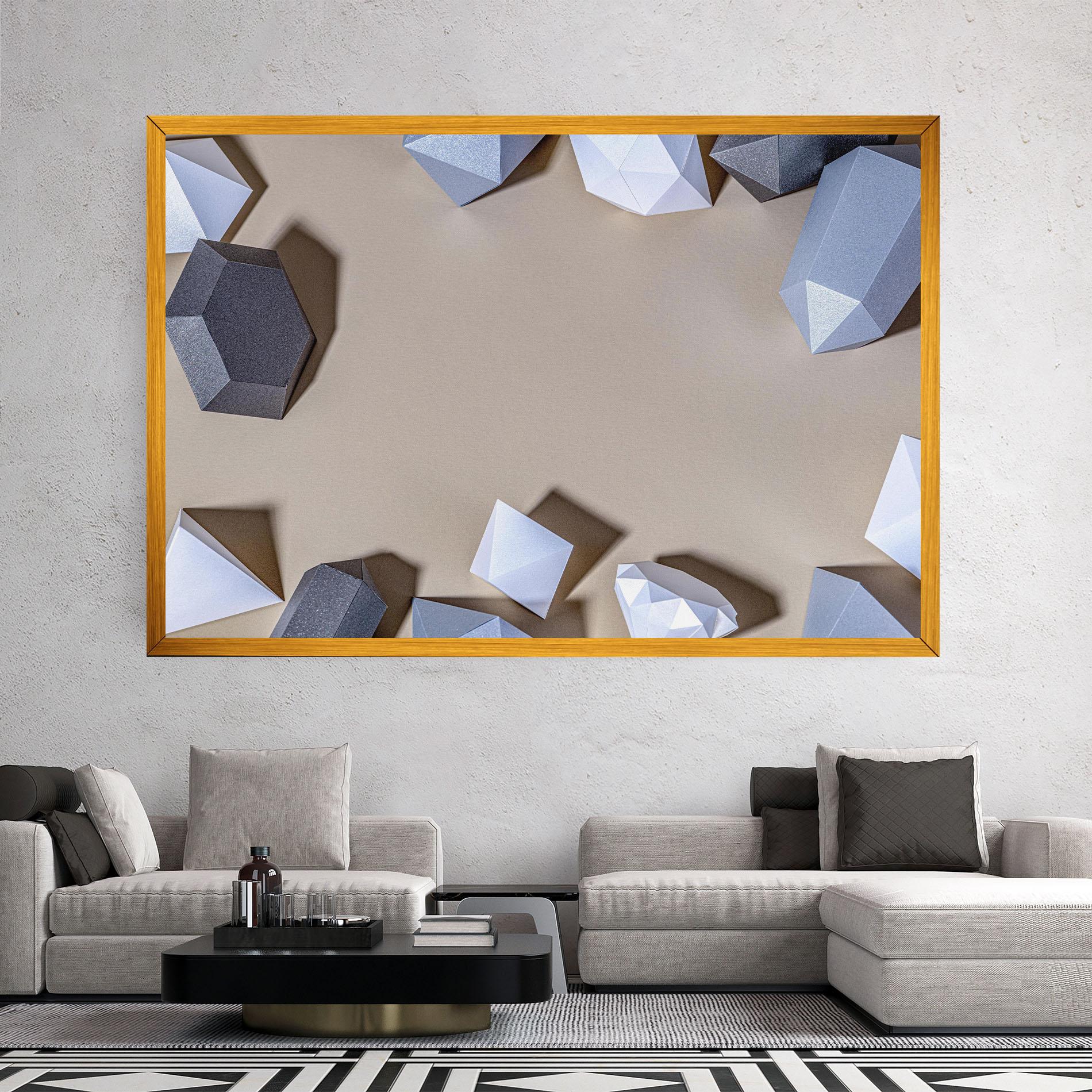 Leinwandbild Geometric 3d Shapes mockup 2