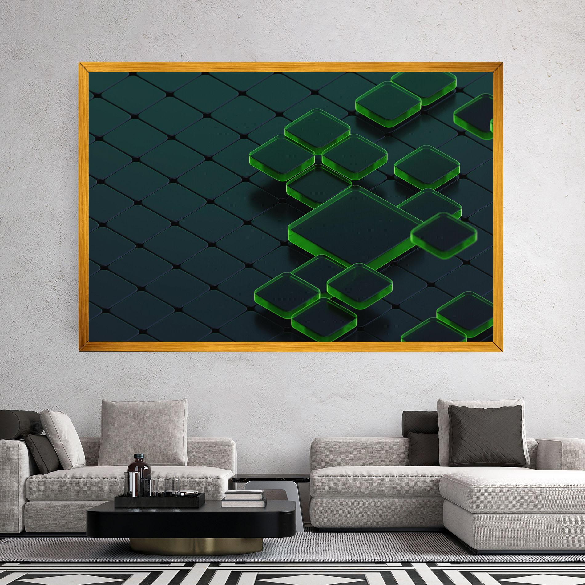 Leinwandbild Green Square Floating mockup 2