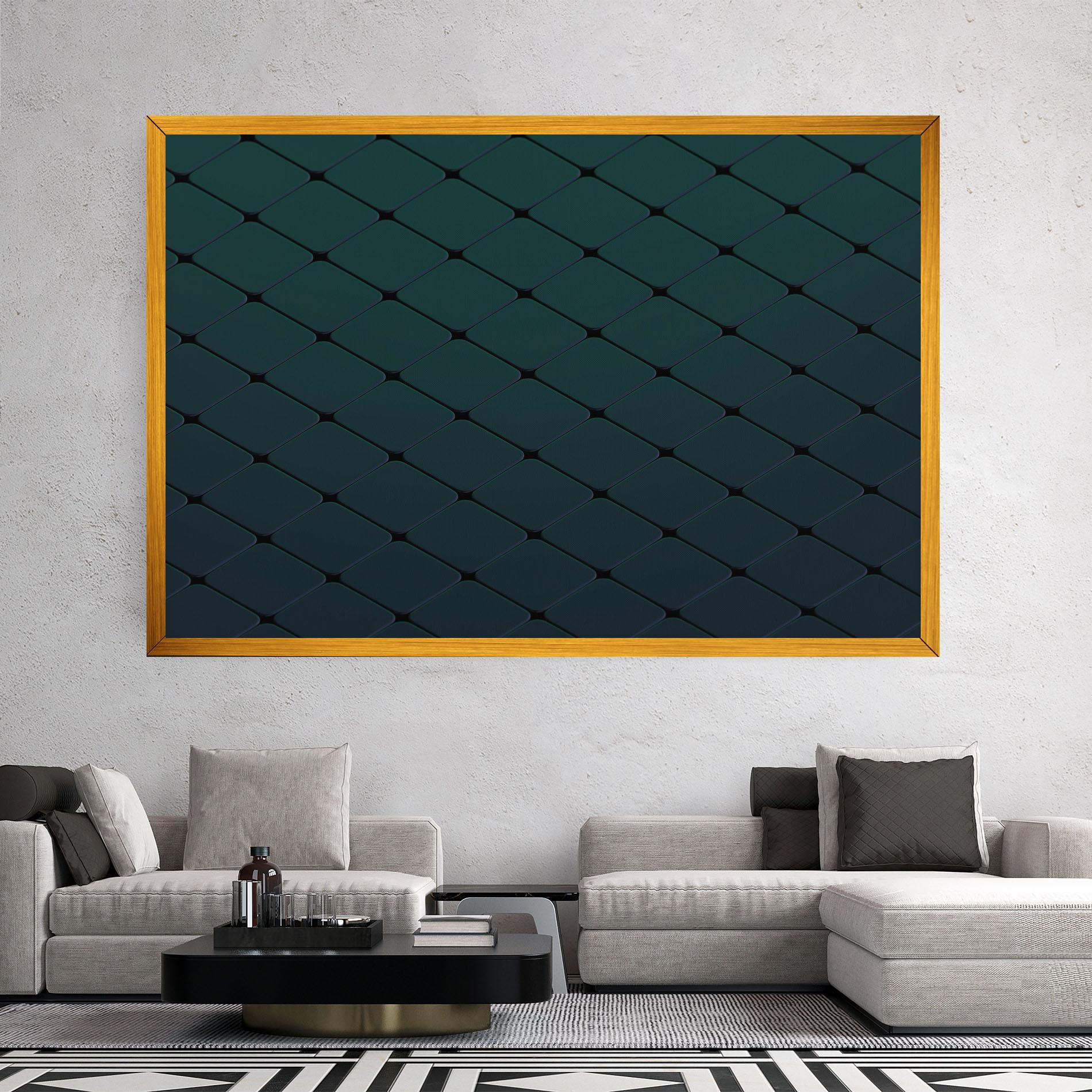 Leinwandbild Green Square Shapes mockup 2