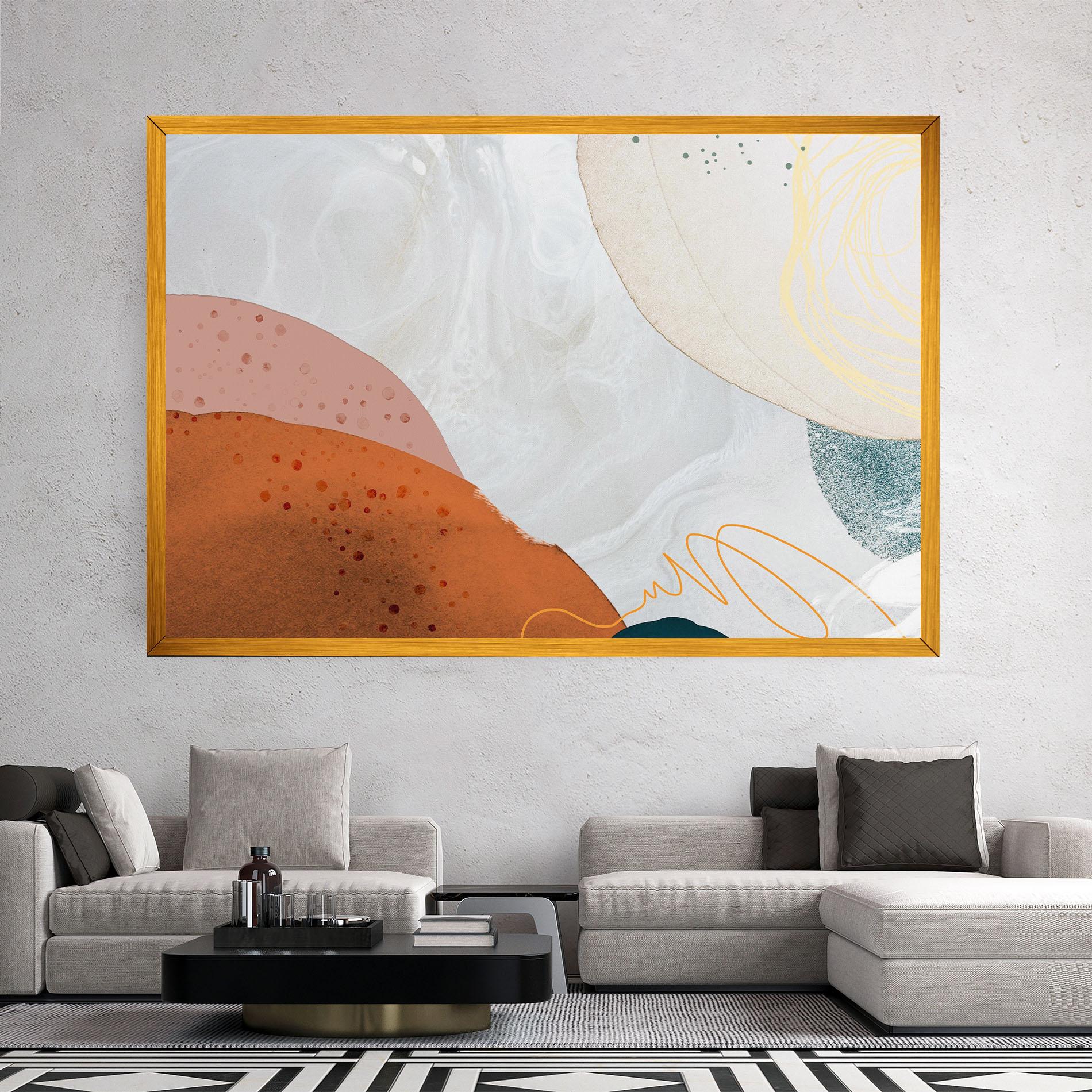 Leinwandbild Orange Yellow Line mockup 2