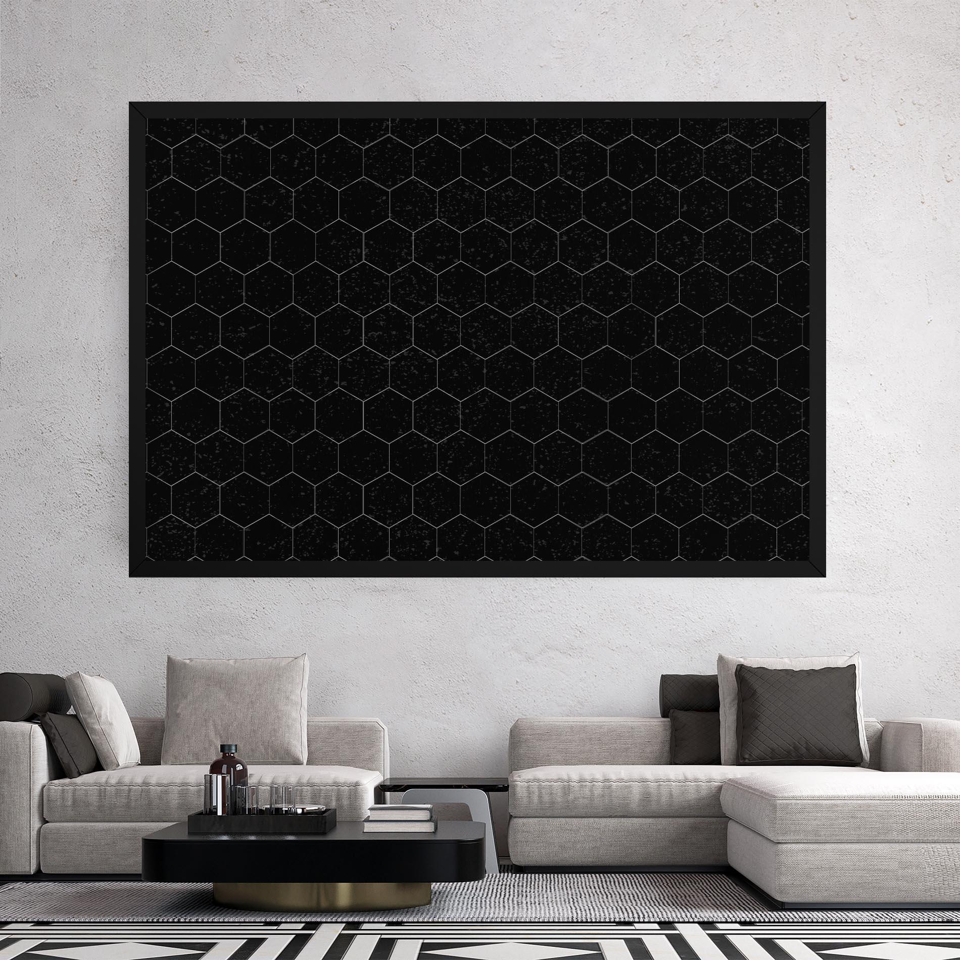 Leinwandbild Black Hexagon mockup 2