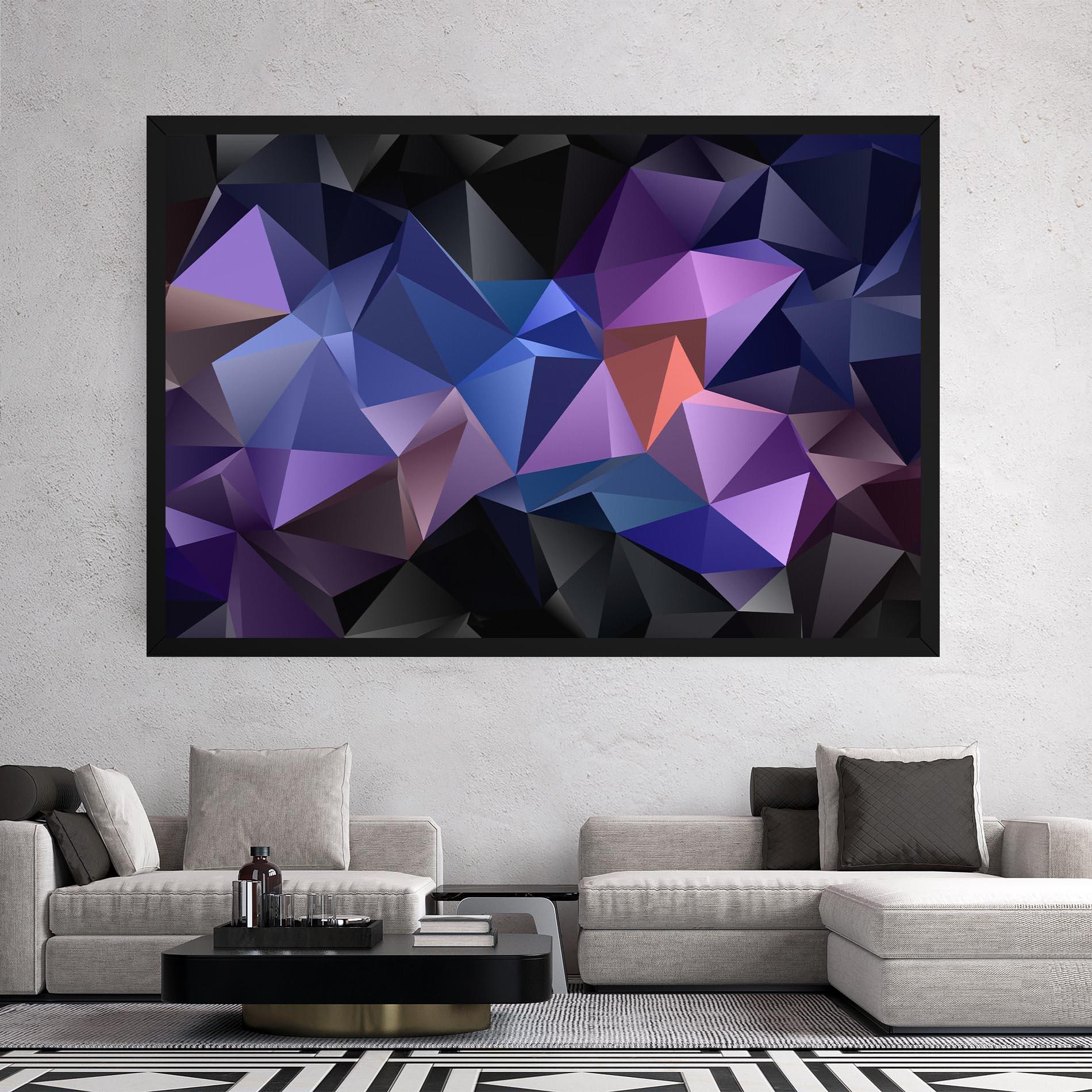 Leinwandbild Black Purple Triangle mockup 2