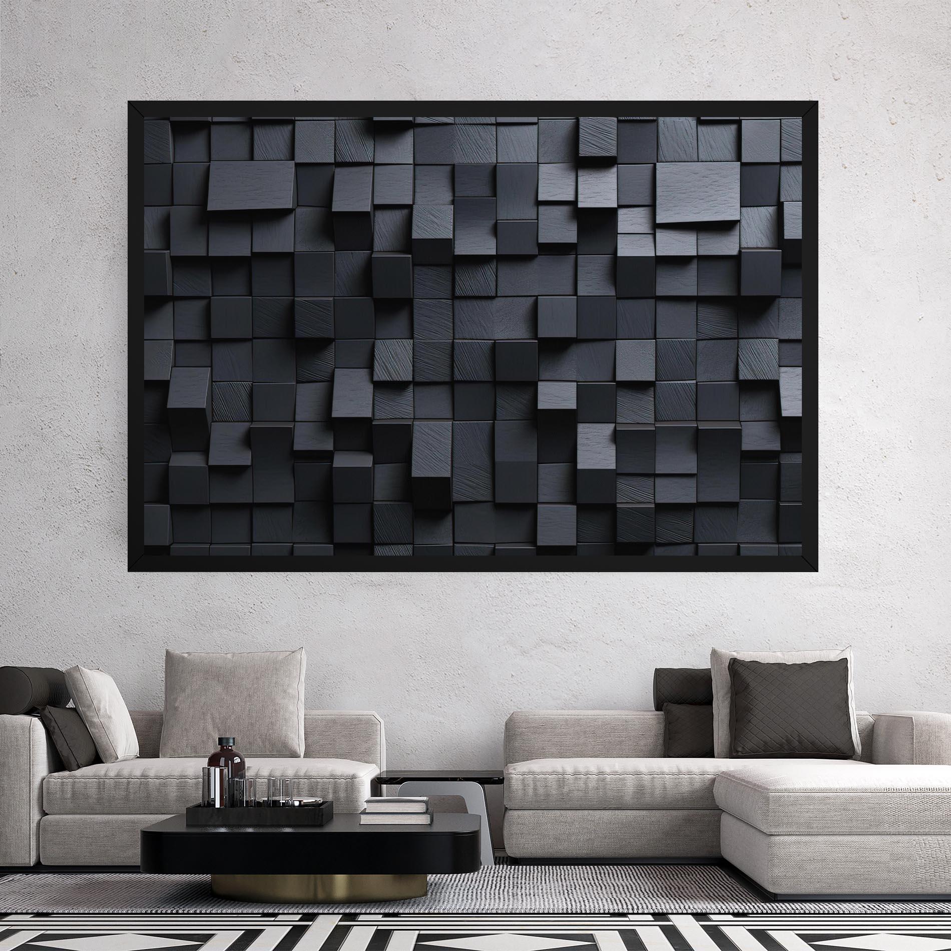 Leinwandbild Black Square Pattern mockup 2
