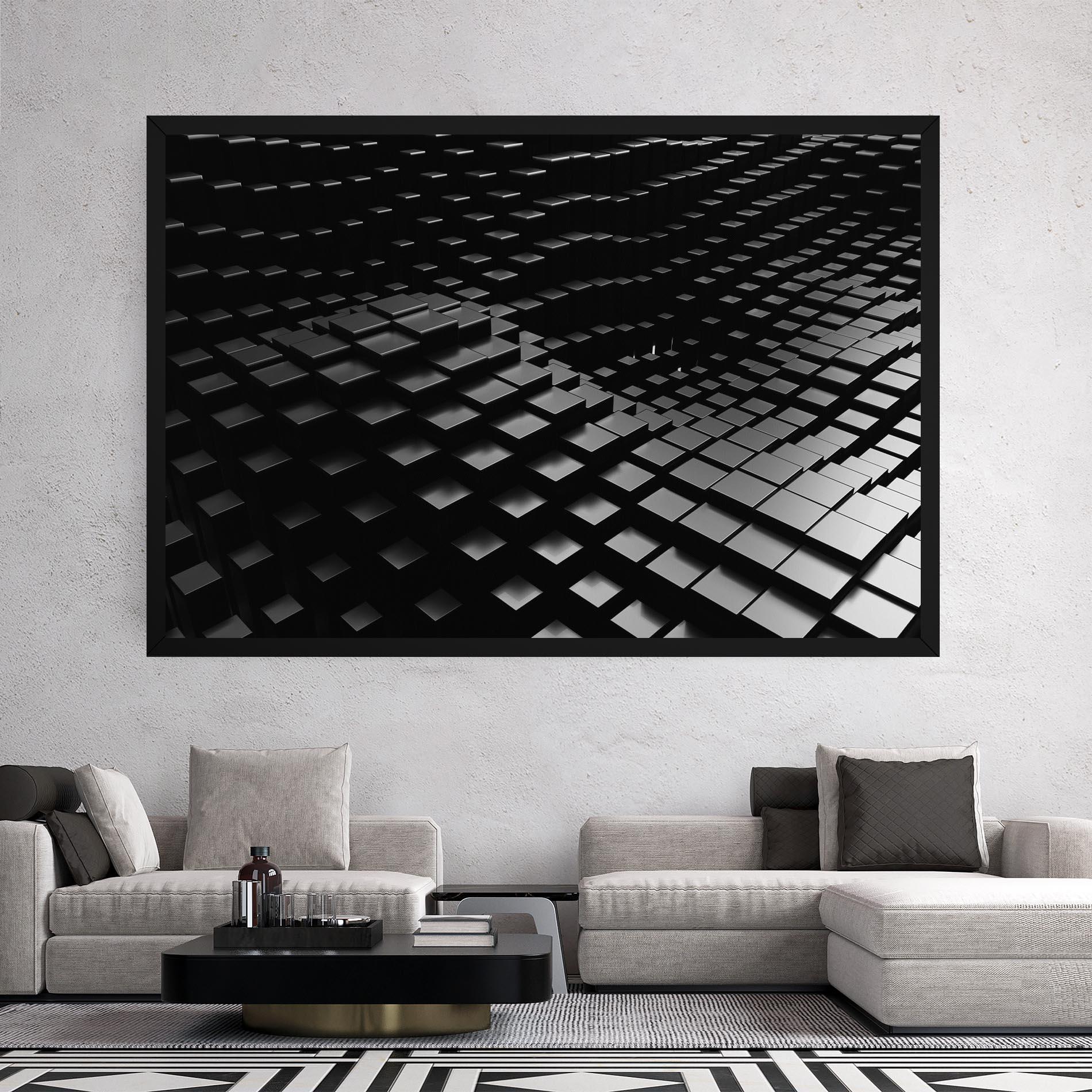 Leinwandbild Black Square Wave mockup 2