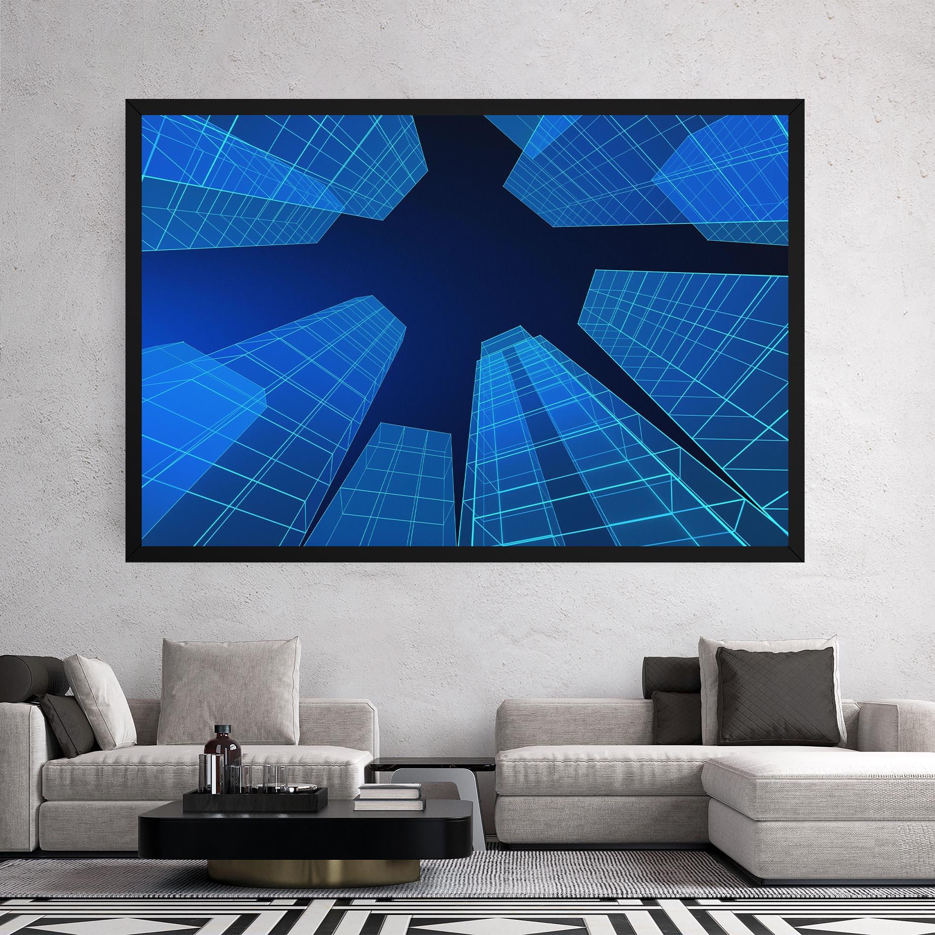 Leinwandbild Blue Buildings mockup 2