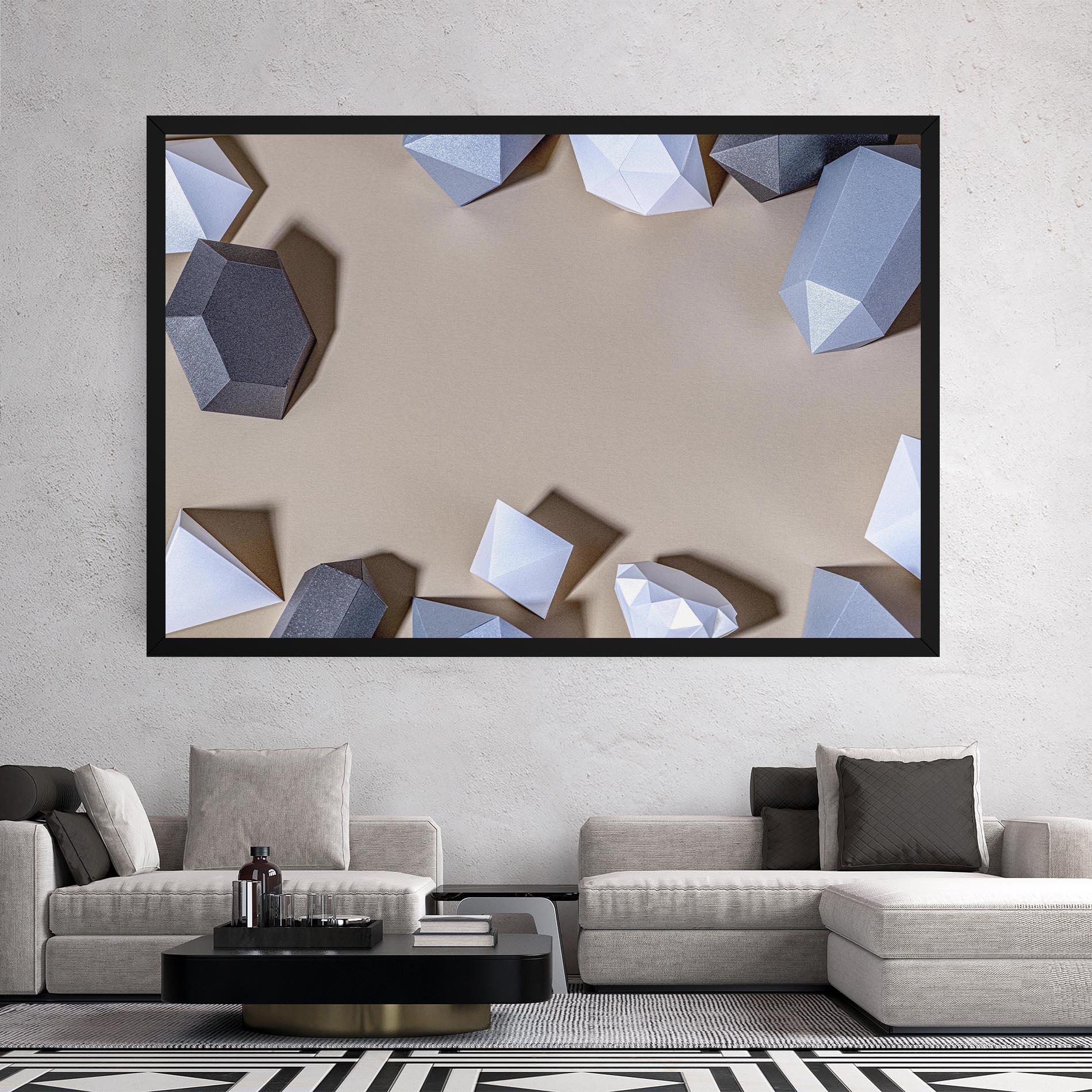 Leinwandbild Geometric 3d Shapes mockup 2