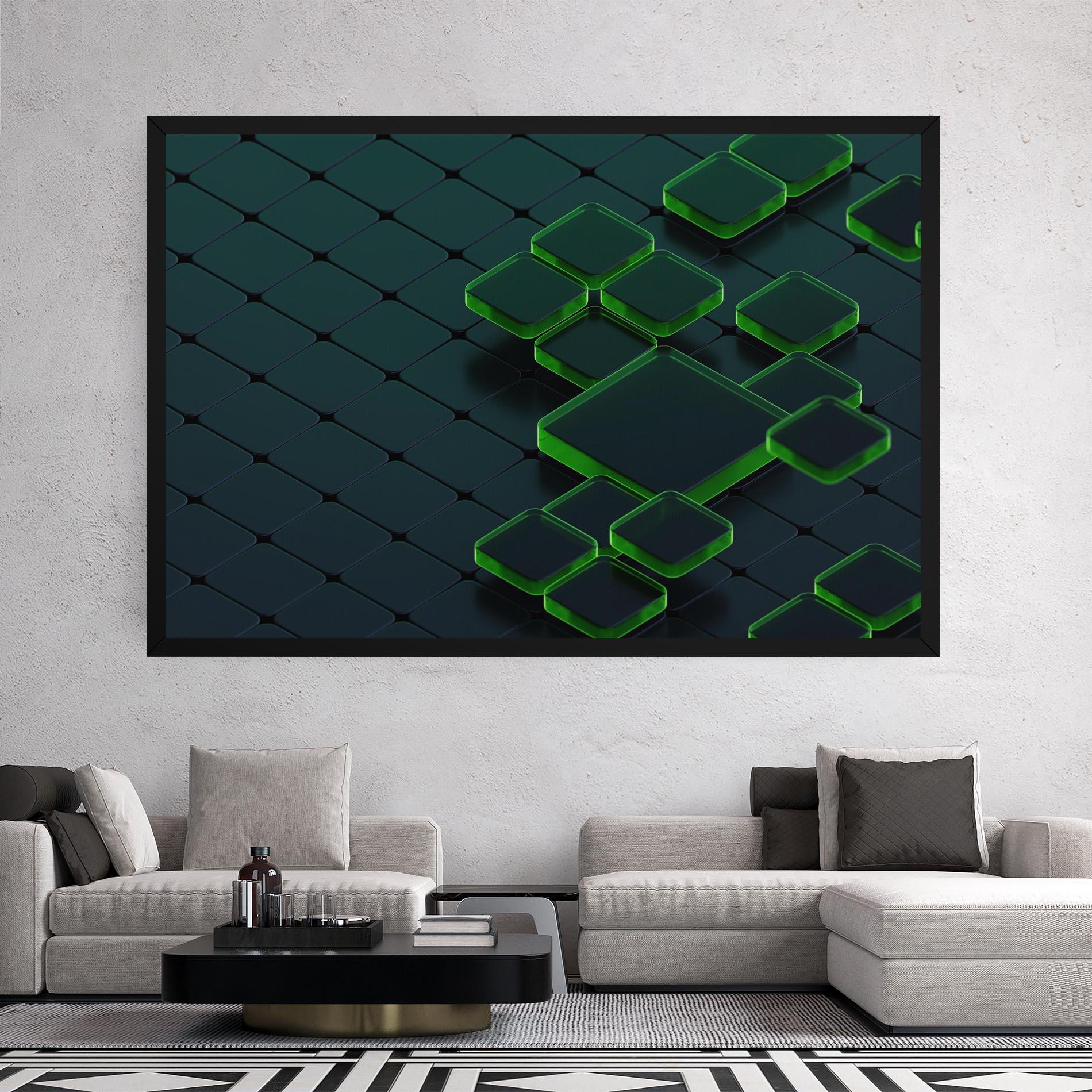 Leinwandbild Green Square Floating mockup 2