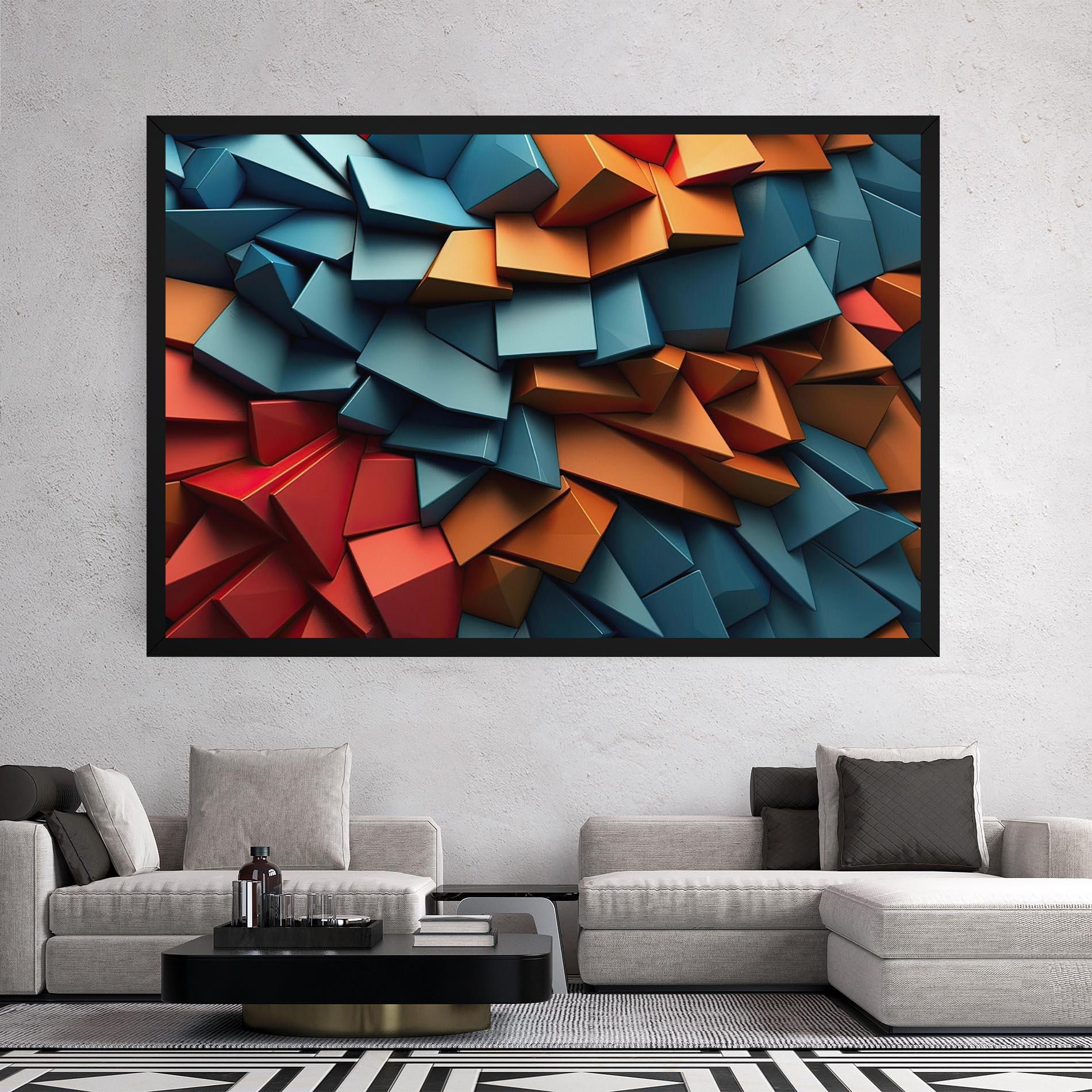 Leinwandbild Multicolor Triangle mockup 2