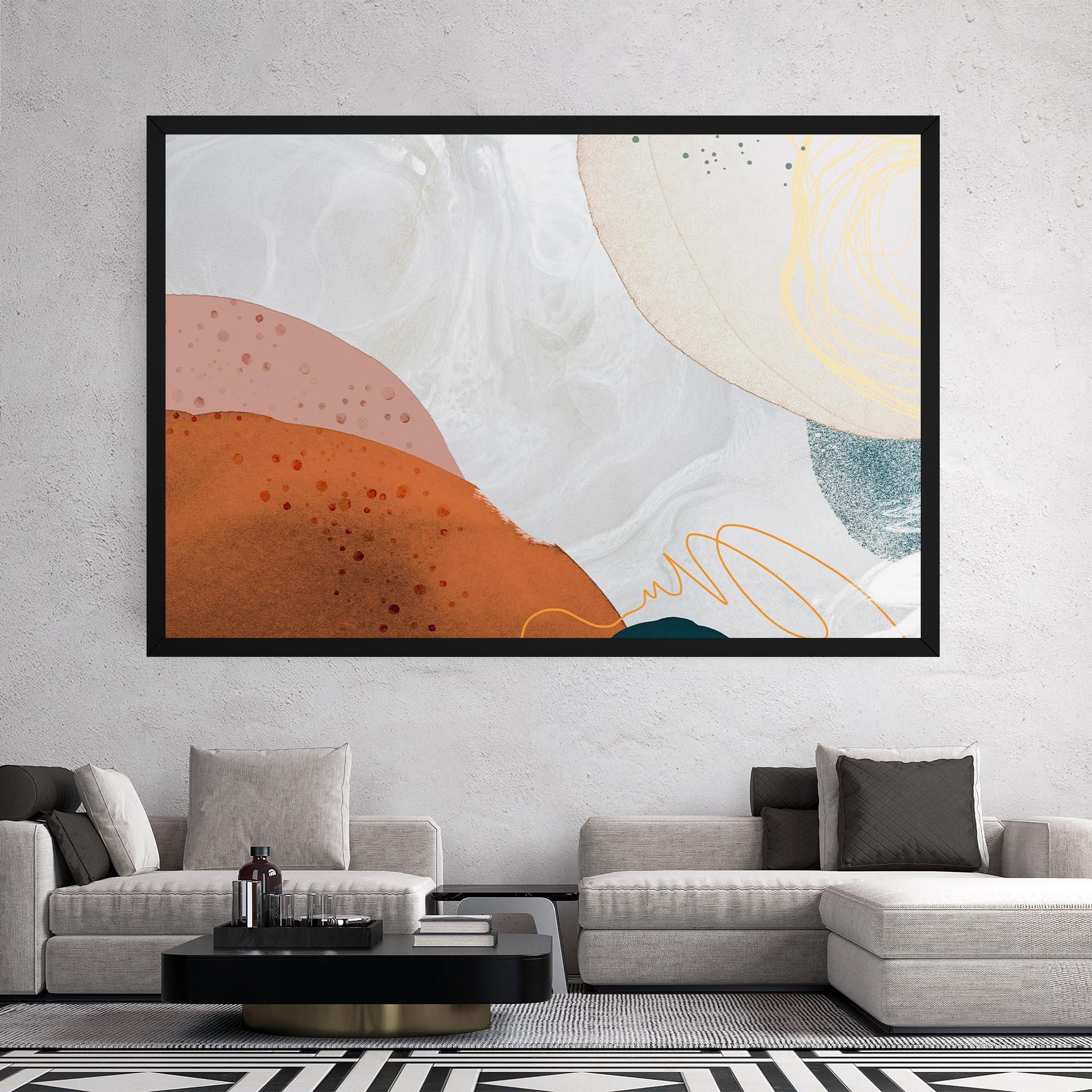 Leinwandbild Orange Yellow Line mockup 2