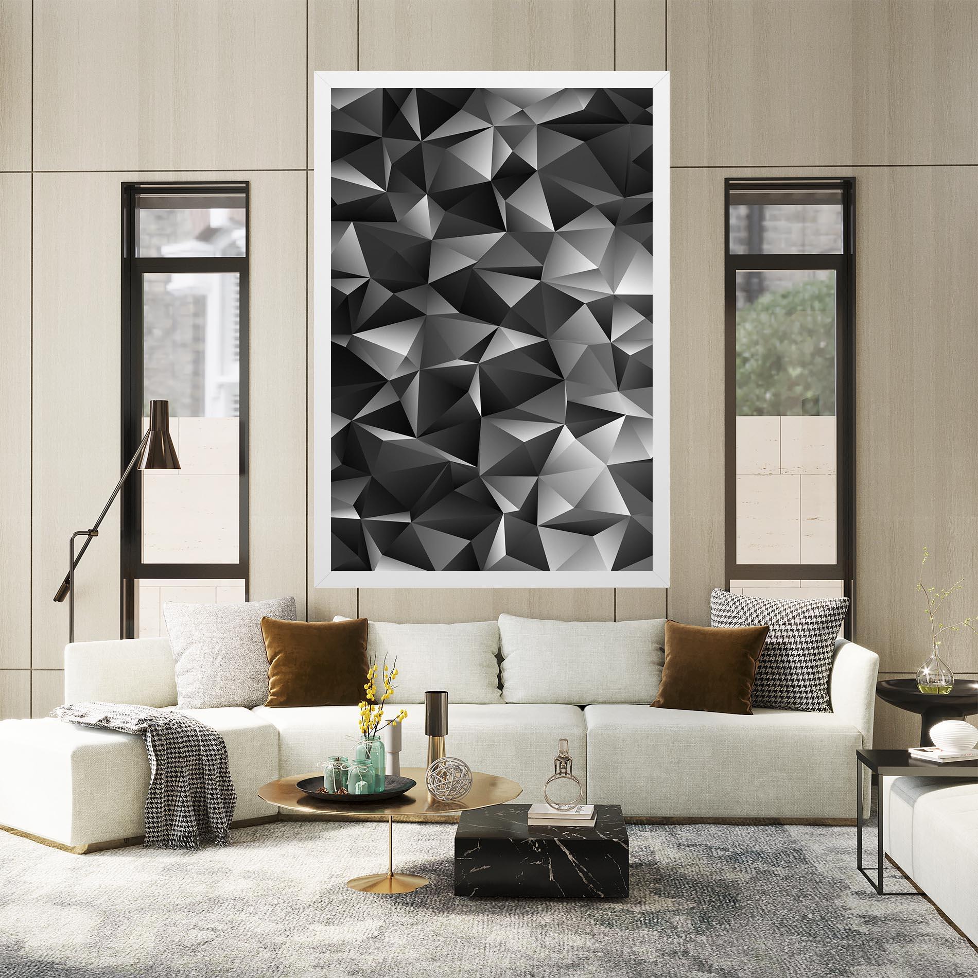 Leinwandbild Black Triangle Pattern mockup 2