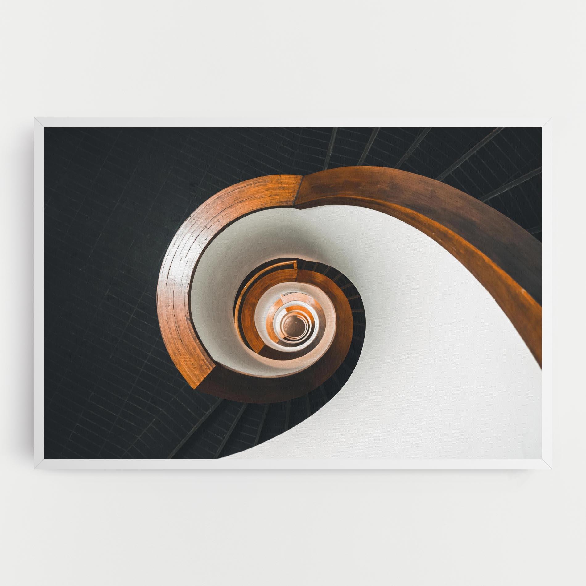 Leinwandbild Black Spiral Stairs mockup 0