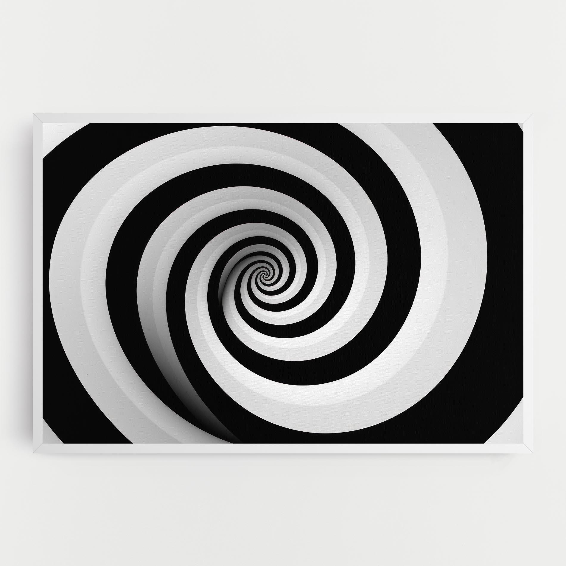 Leinwandbild Black White Spiral mockup 0
